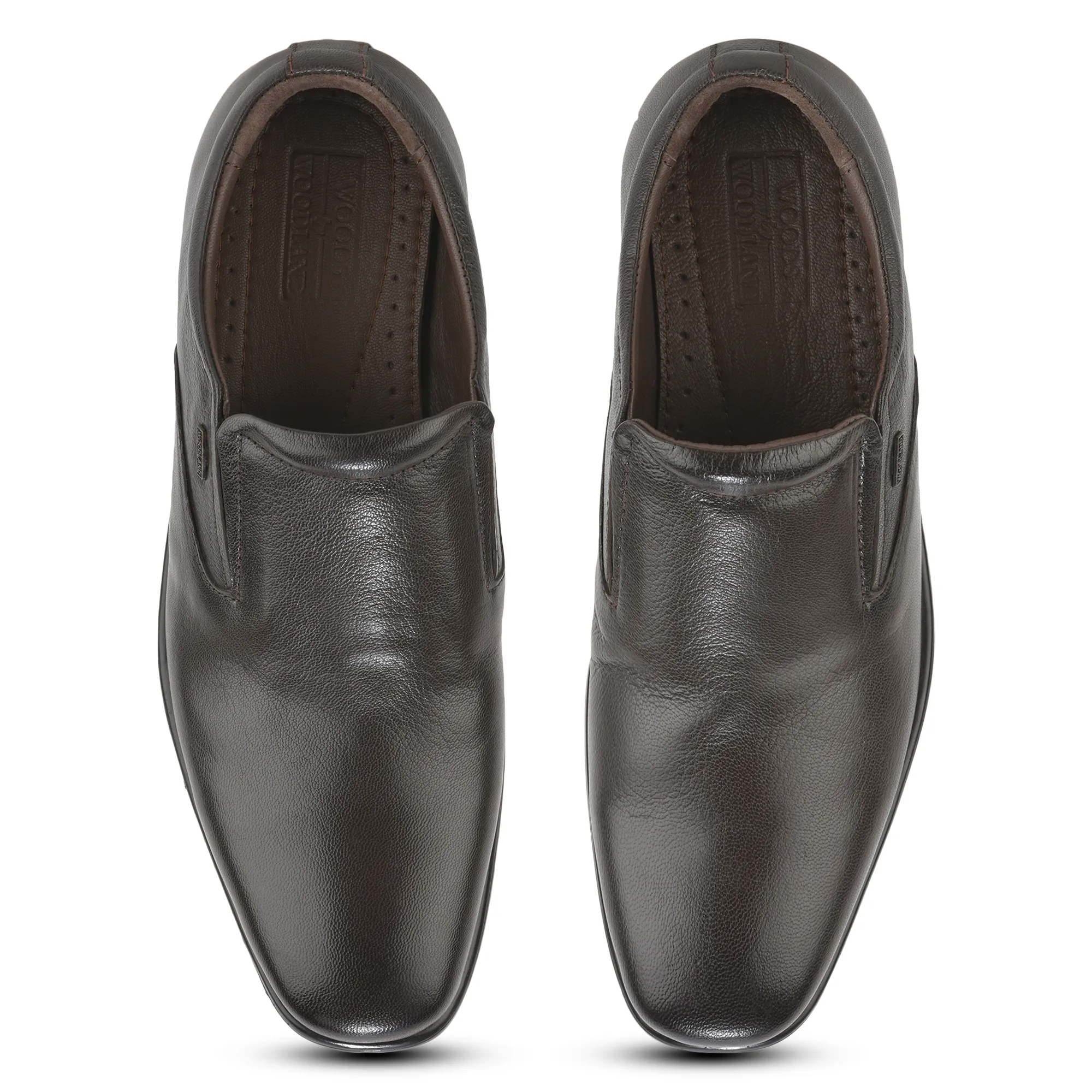 Woodland Men’s Dark Brown Bold Softy Formal Slip-Ons - Thumbnail 5