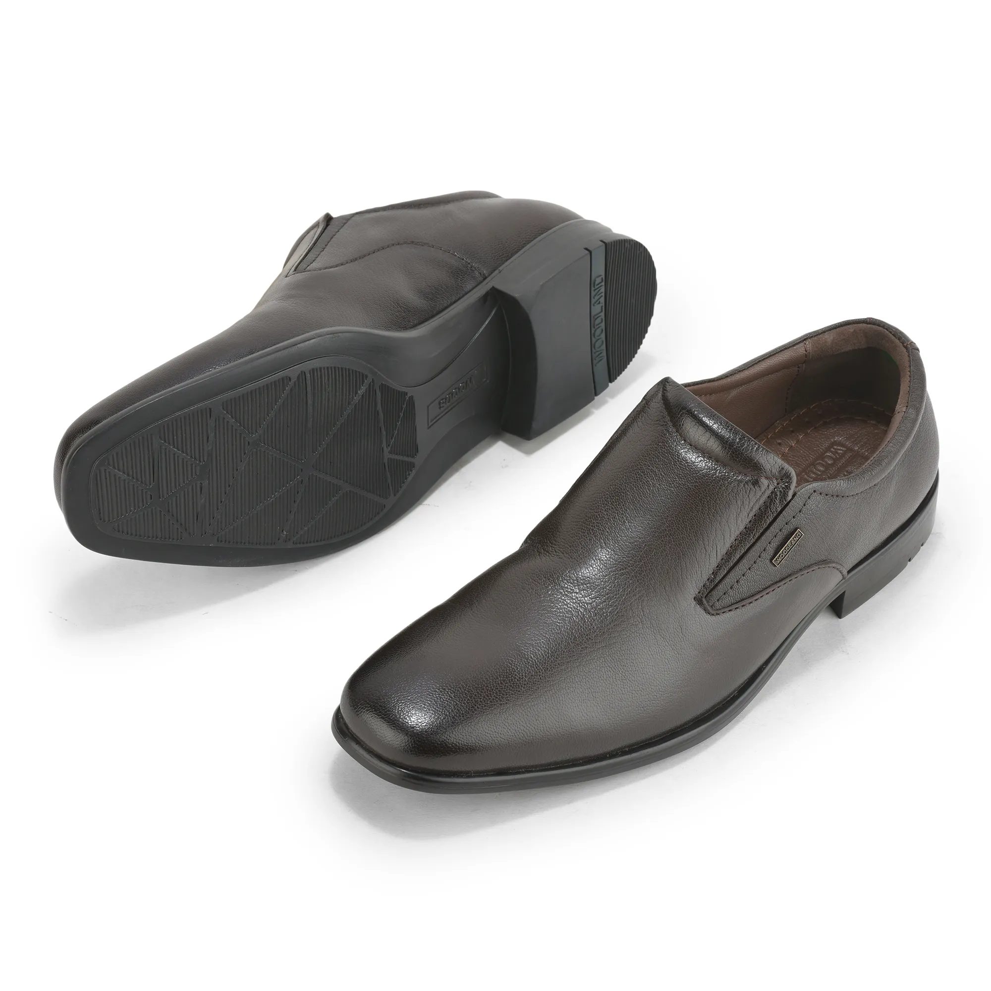 Woodland Men’s Dark Brown Bold Softy Formal Slip-Ons - Thumbnail 6