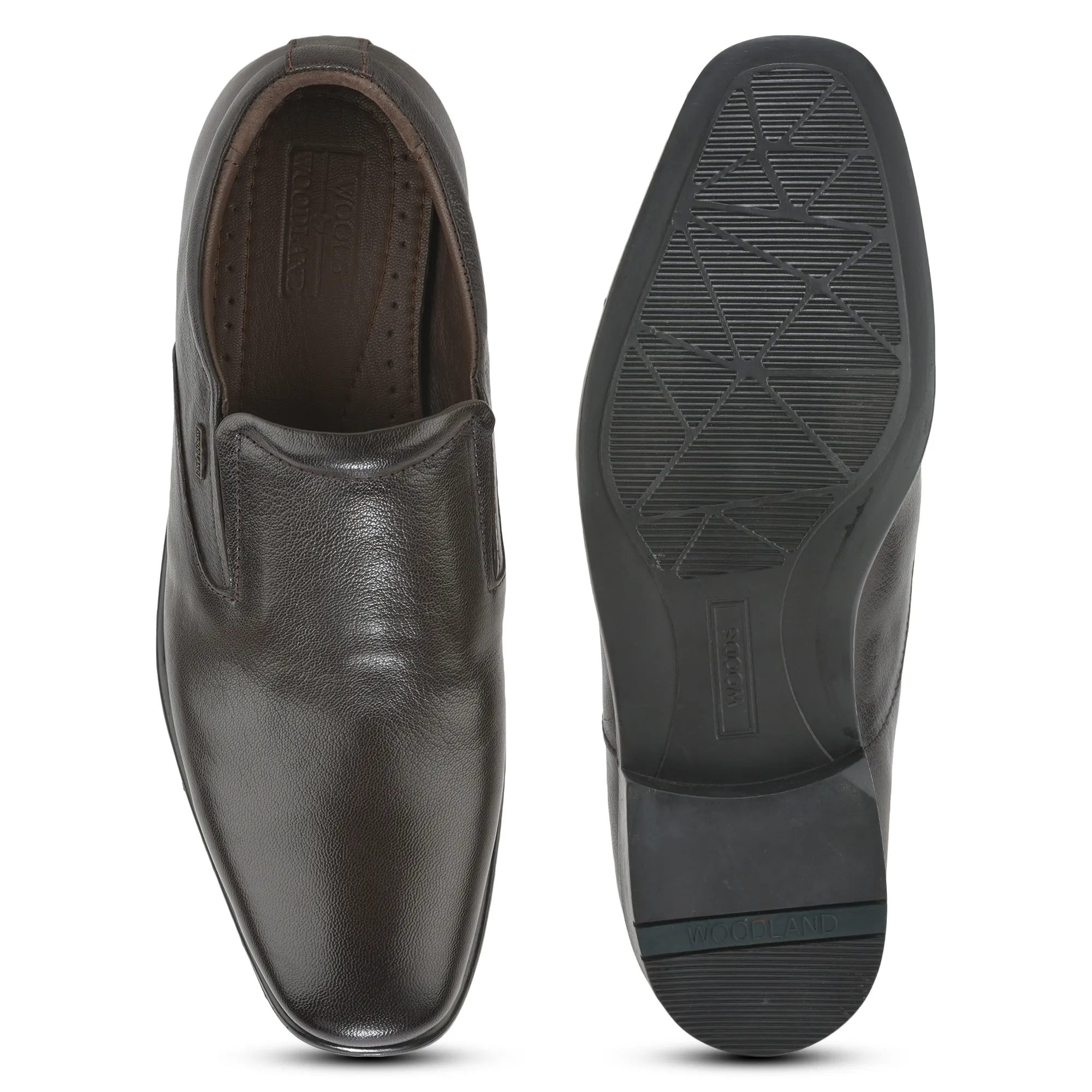 Woodland Men’s Dark Brown Bold Softy Formal Slip-Ons - Thumbnail 9