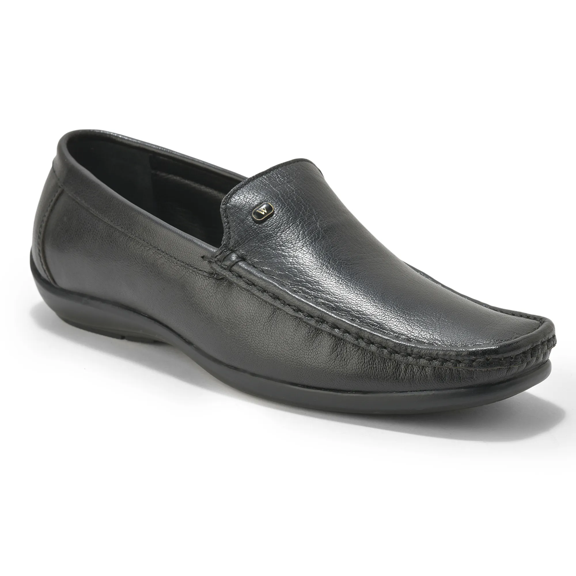 Woodland Men’S Black Leather Classic Slip-On Shoes - Thumbnail 3