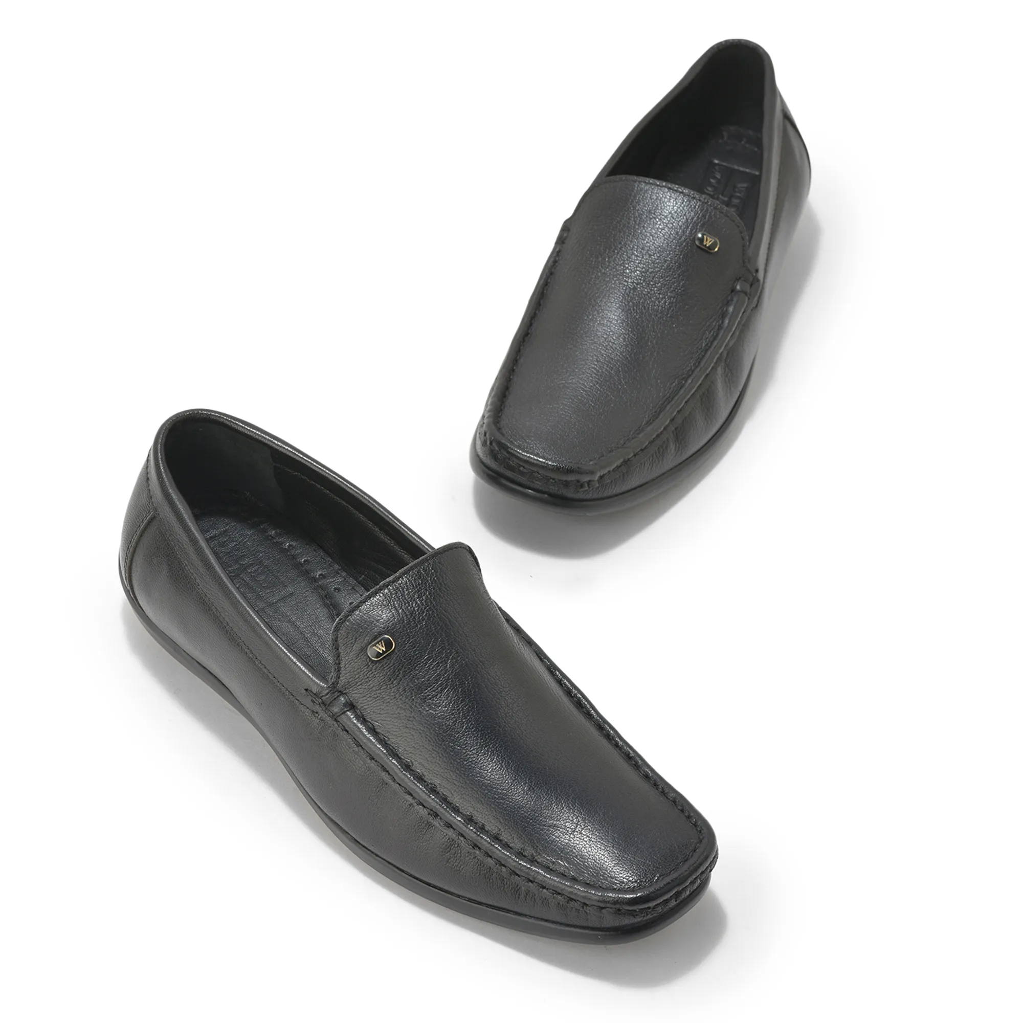 Woodland Men’S Black Leather Classic Slip-On Shoes - Thumbnail 4