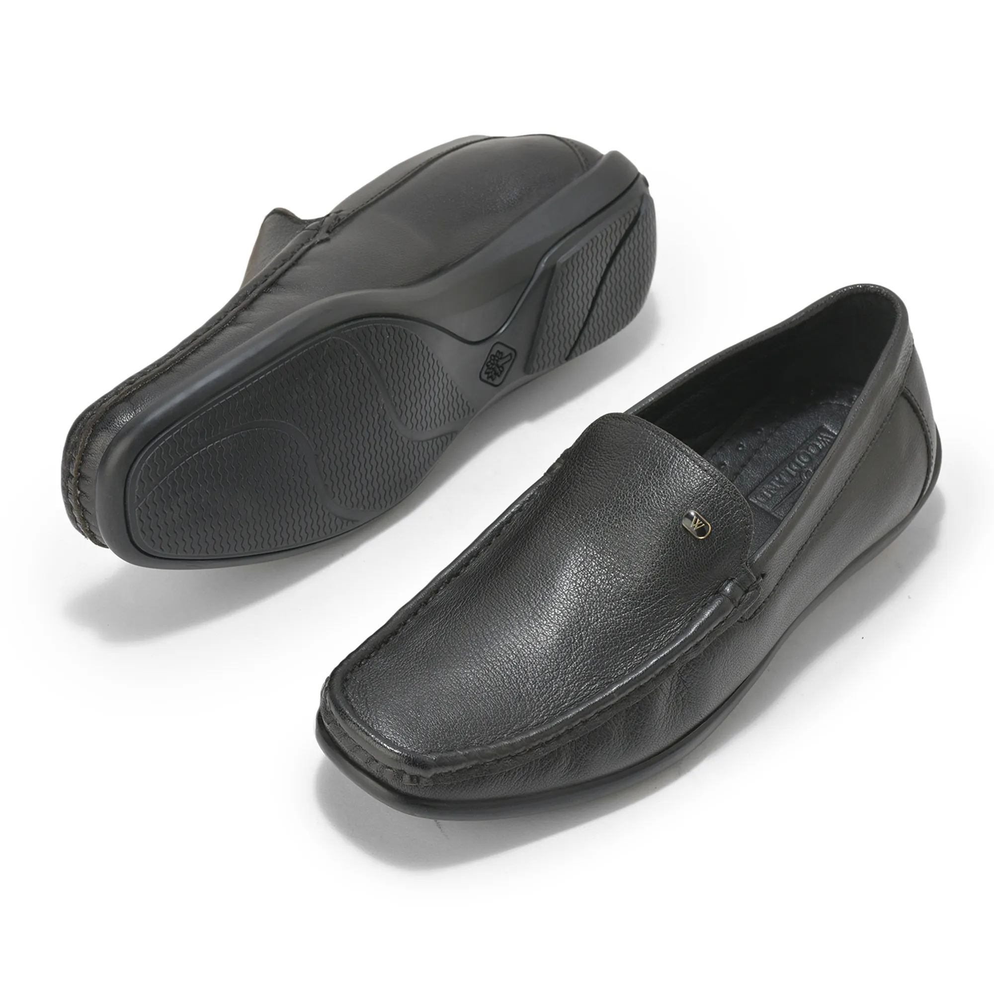Woodland Men’S Black Leather Classic Slip-On Shoes - Thumbnail 6