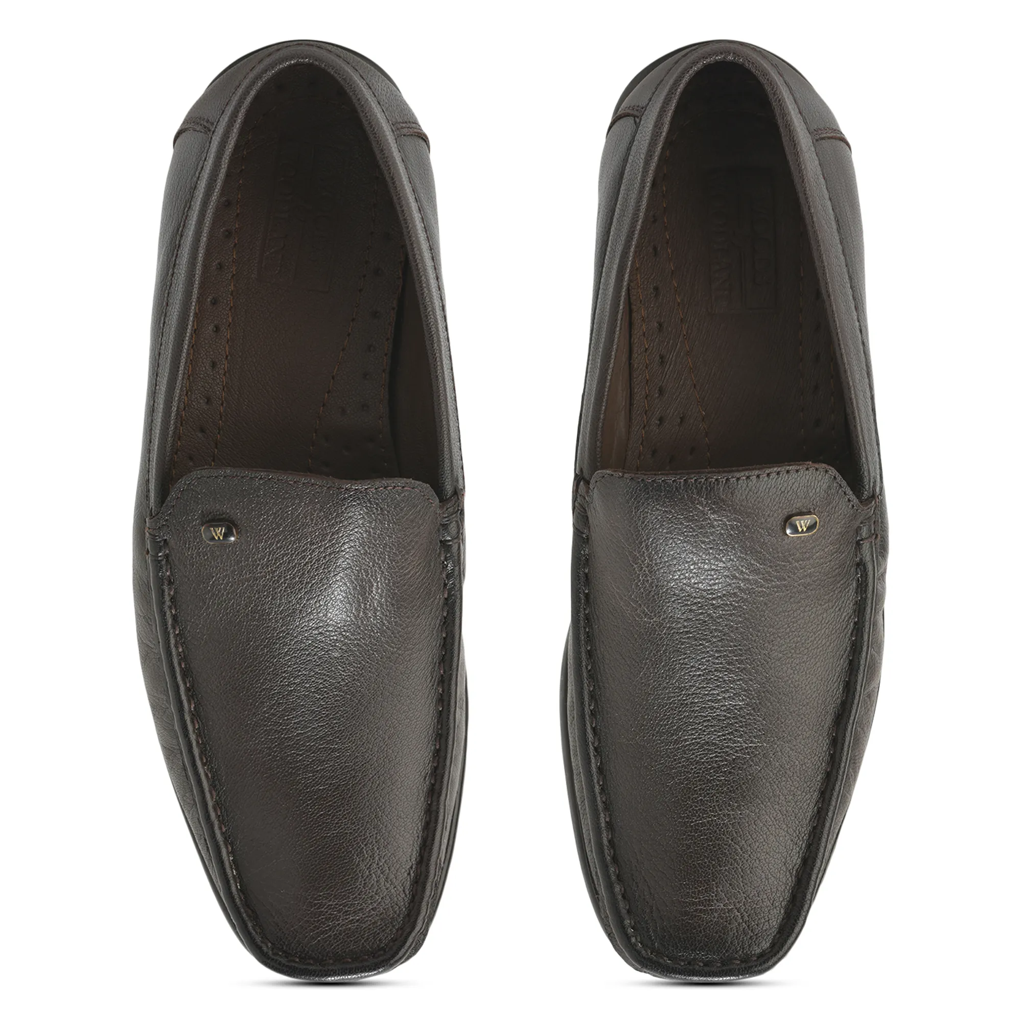 Woodland Men’S Brown Leather Classic Slip-On Shoes - Thumbnail 5