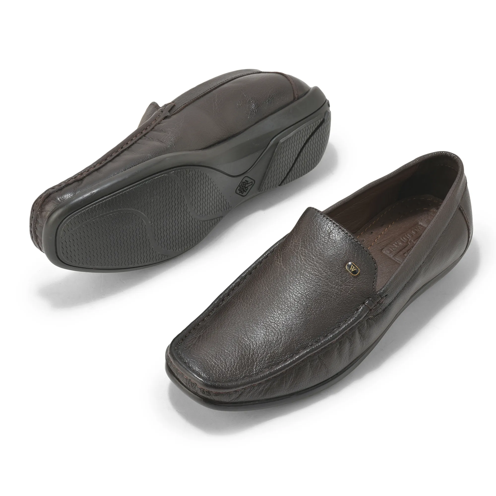 Woodland Men’S Brown Leather Classic Slip-On Shoes - Thumbnail 6