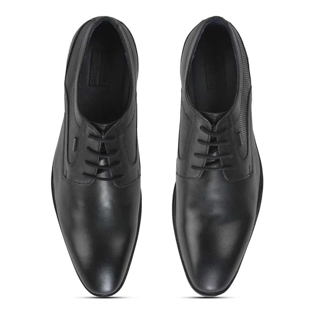 Woodland Men’s Black Lace-Up Formal Shoes - Thumbnail 3