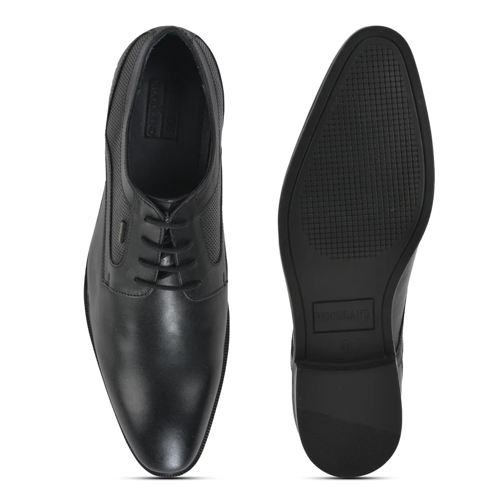 Woodland Men’s Black Lace-Up Formal Shoes - Thumbnail 7