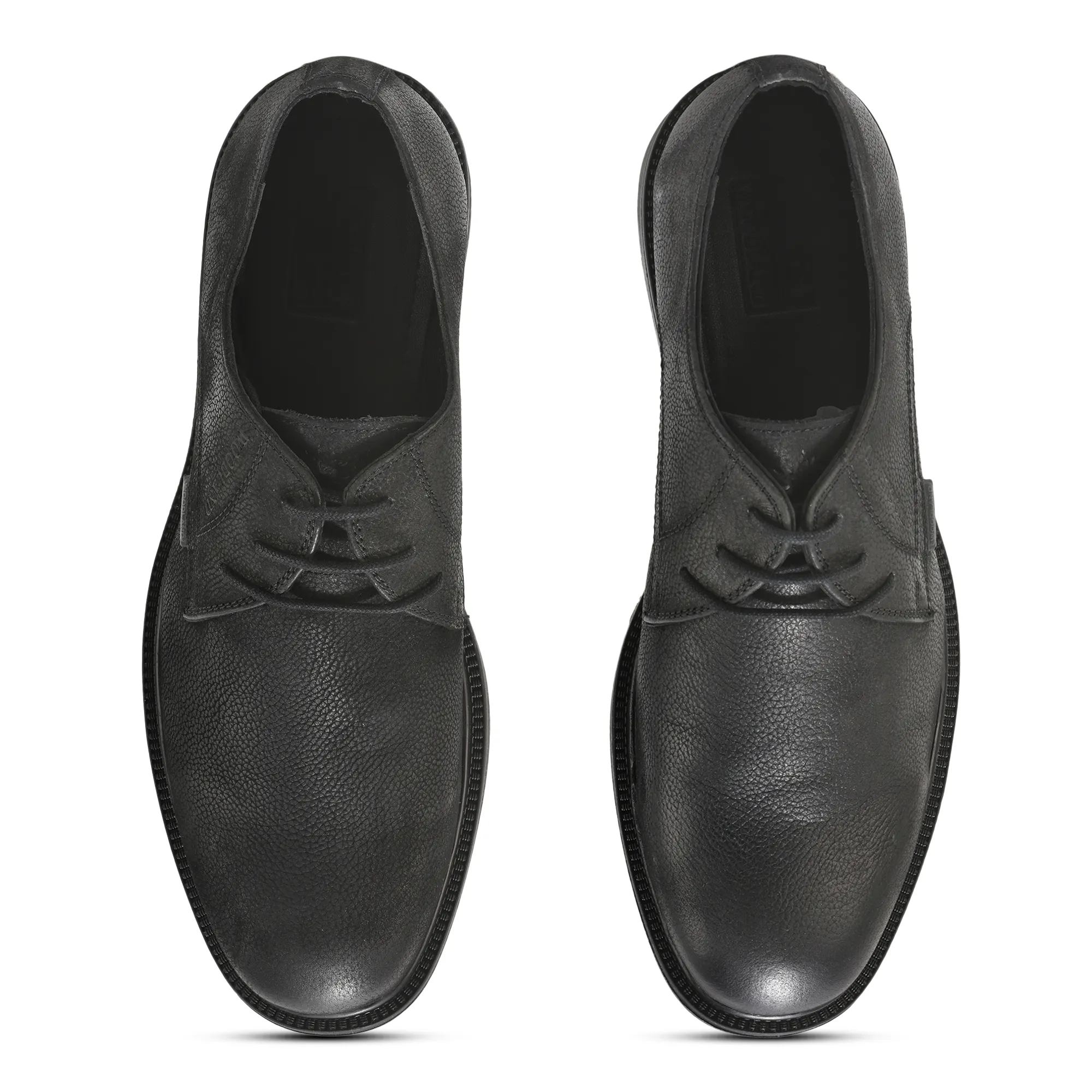 Woodland Black Classic Casual Lace Up Shoes For Men - Thumbnail 4