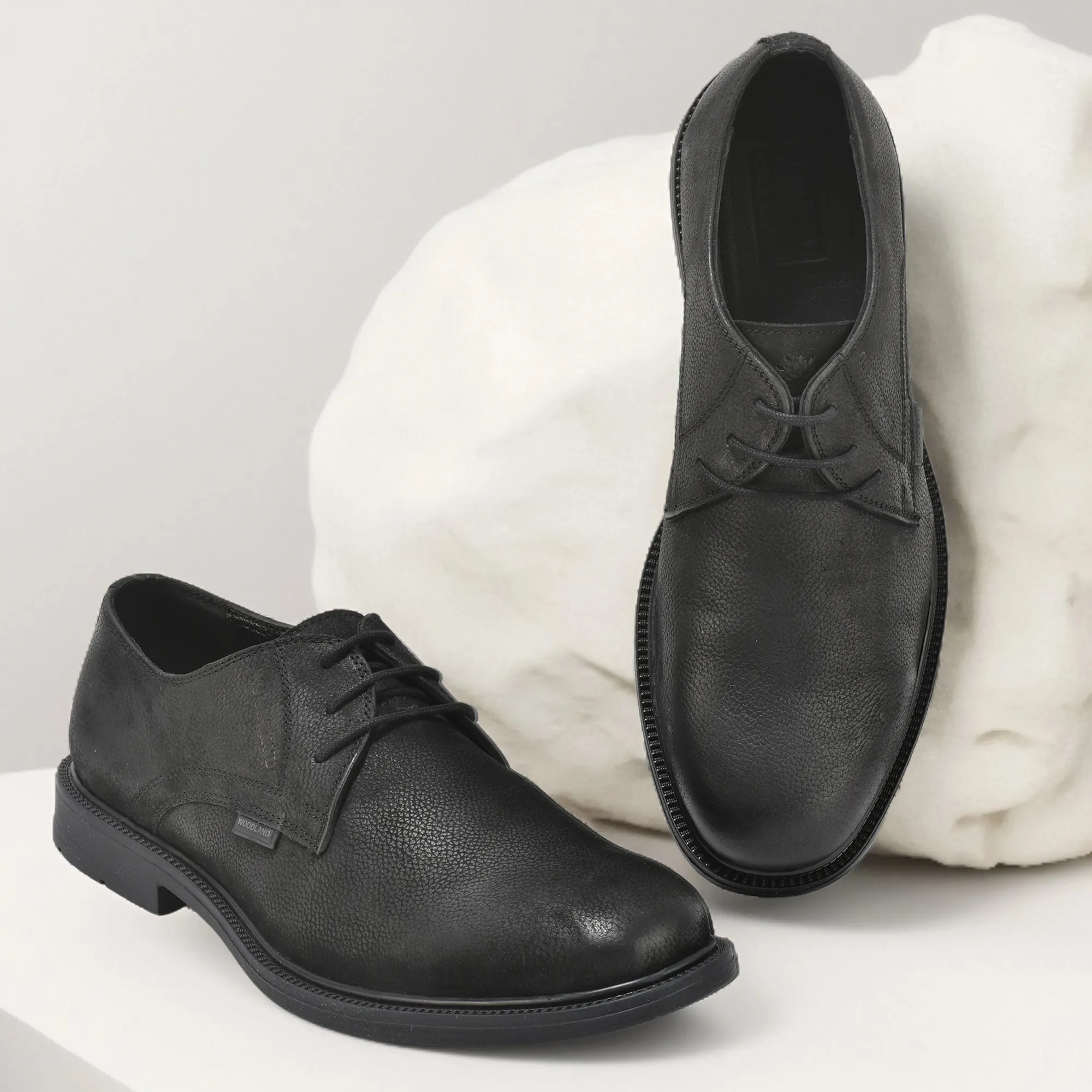 Woodland Black Classic Casual Lace Up Shoes For Men - Thumbnail 9