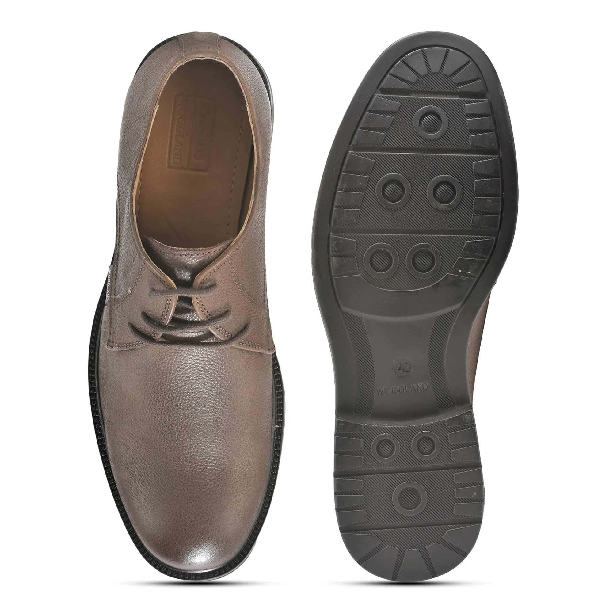 Woodland DBrown Classic Casual Lace Up Shoes For Men - Thumbnail 8