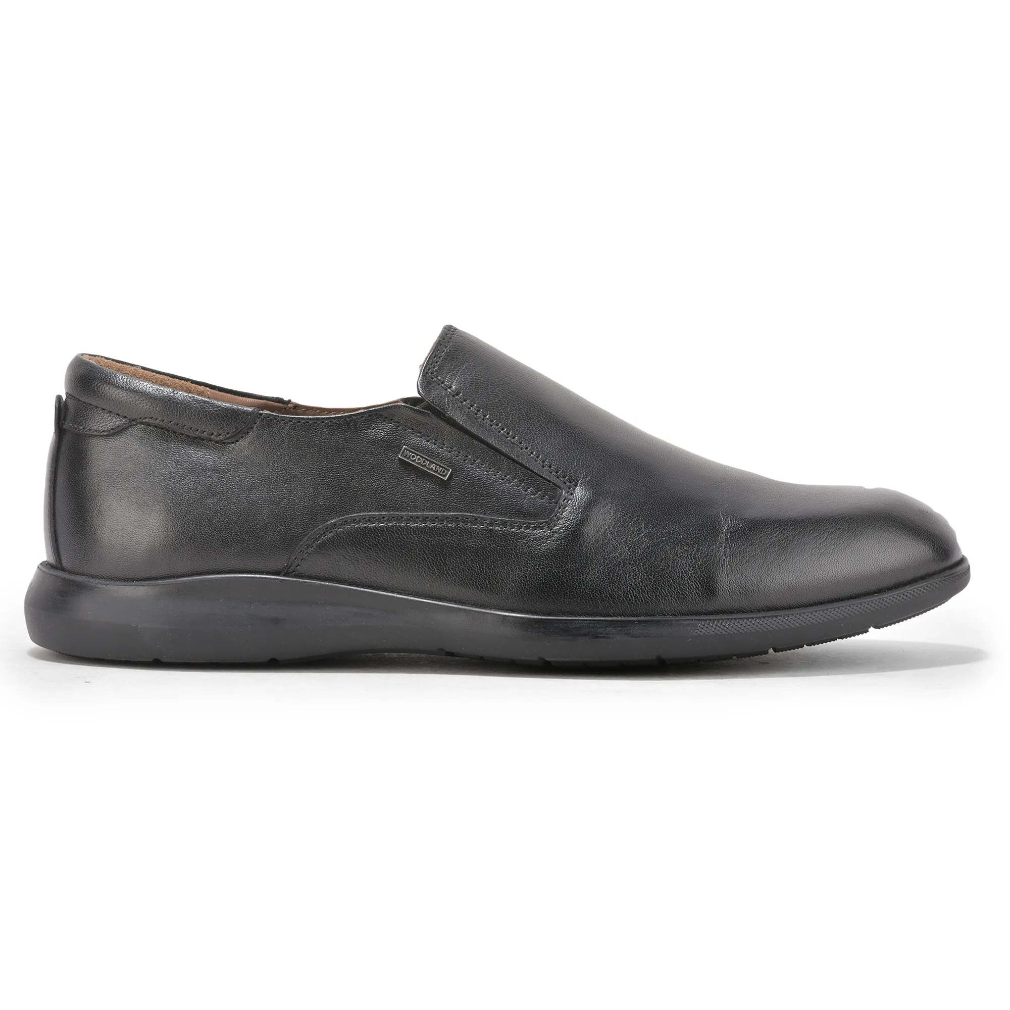 Black Softy Leather Slip On Shoes For Men - Image 1