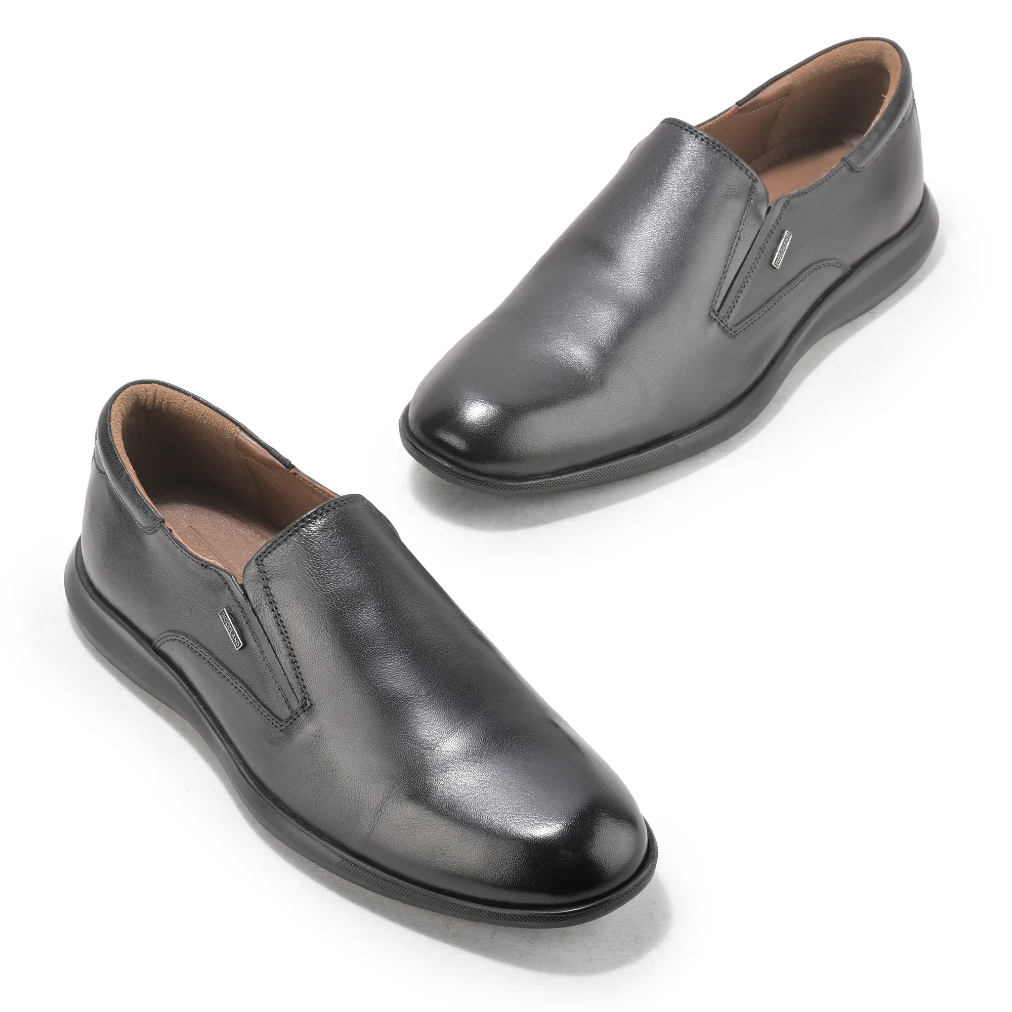 Black Softy Leather Slip On Shoes For Men - Thumbnail 2