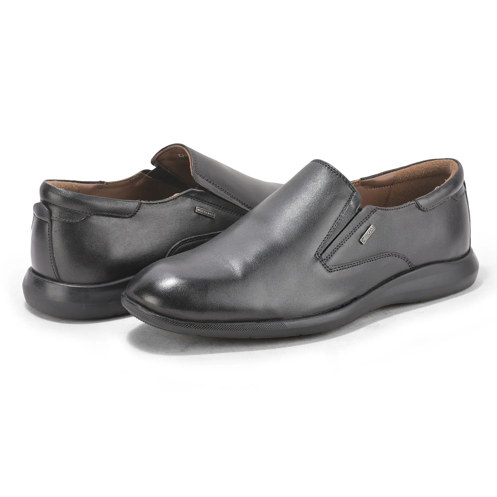 Black Softy Leather Slip On Shoes For Men - Thumbnail 3