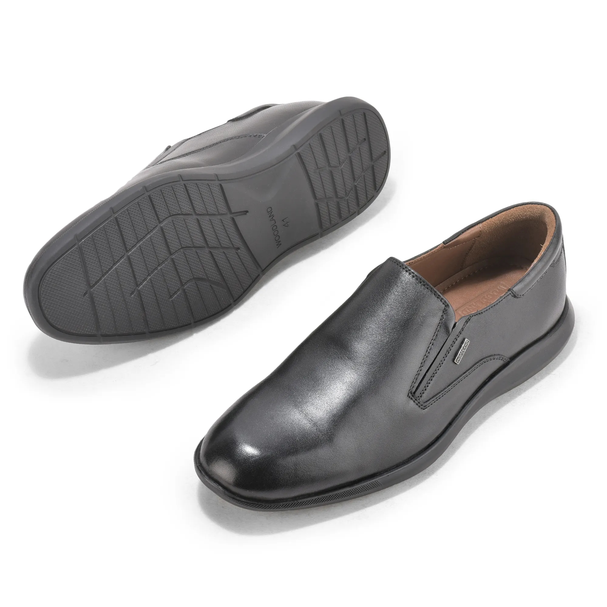 Black Softy Leather Slip On Shoes For Men - Thumbnail 5