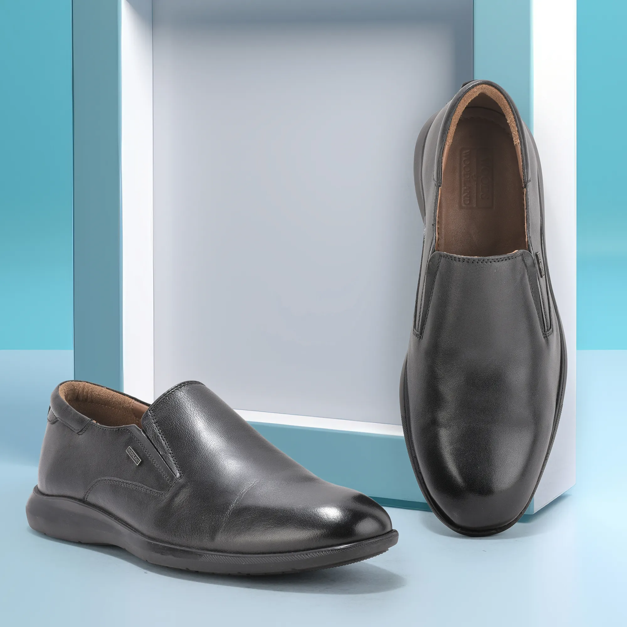 Black Softy Leather Slip On Shoes For Men - Thumbnail 9