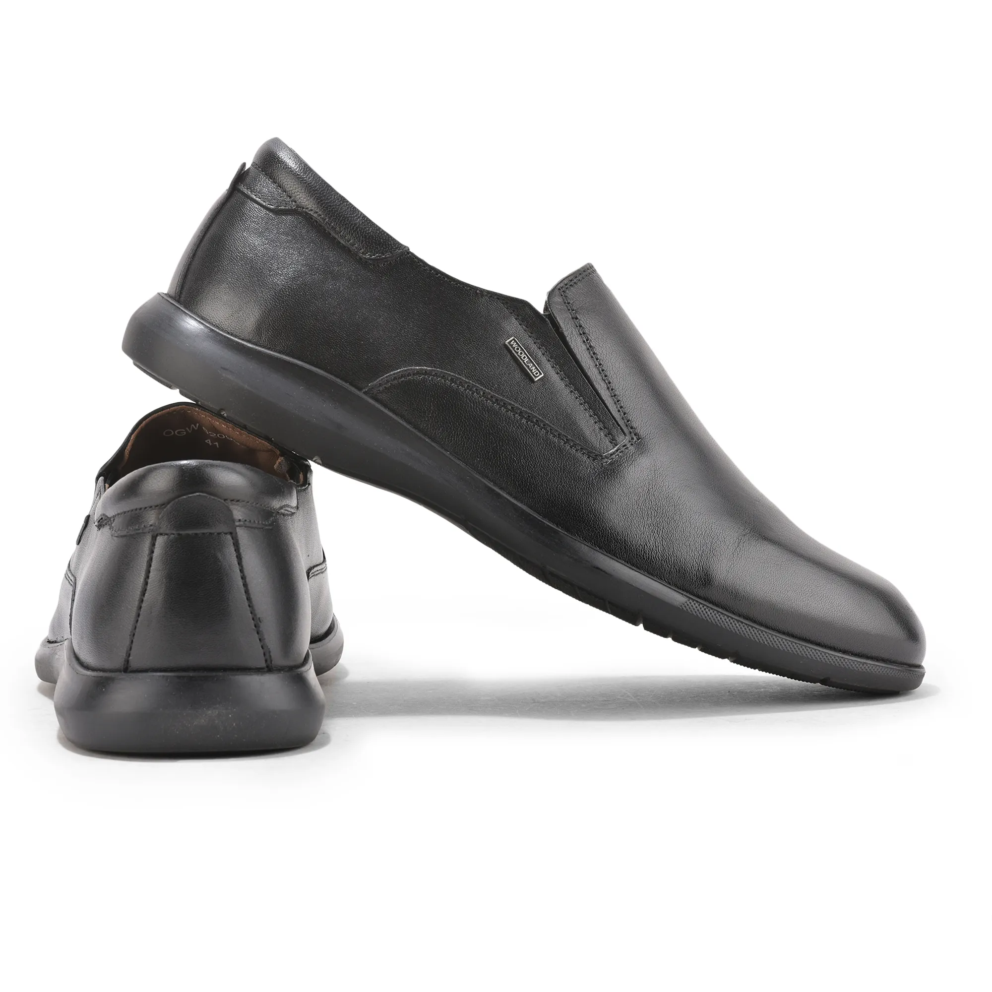 Black Softy Leather Slip On Shoes For Men - Thumbnail 11