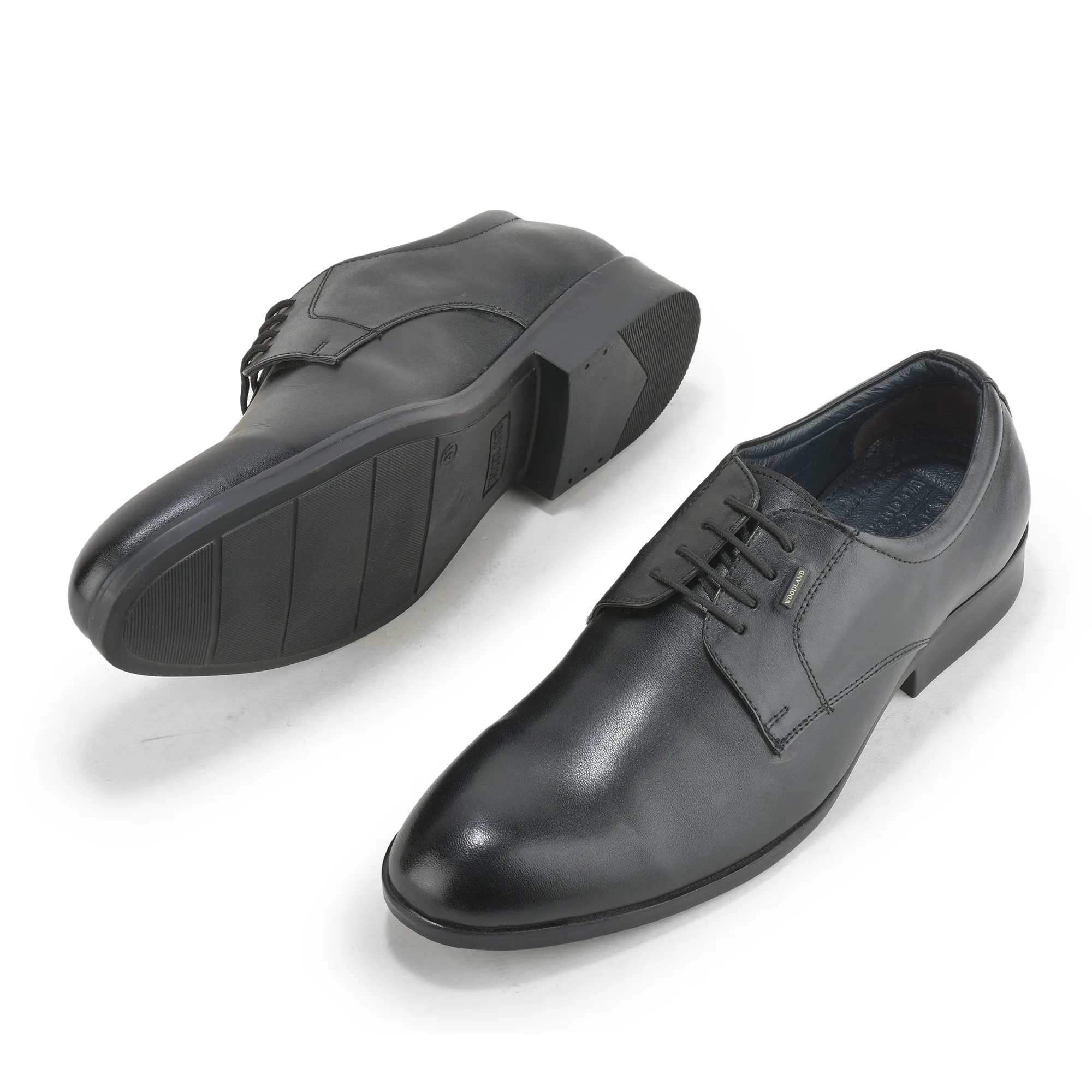 Woodland Men's Black Signature Classic Lace Shoes - Thumbnail 6