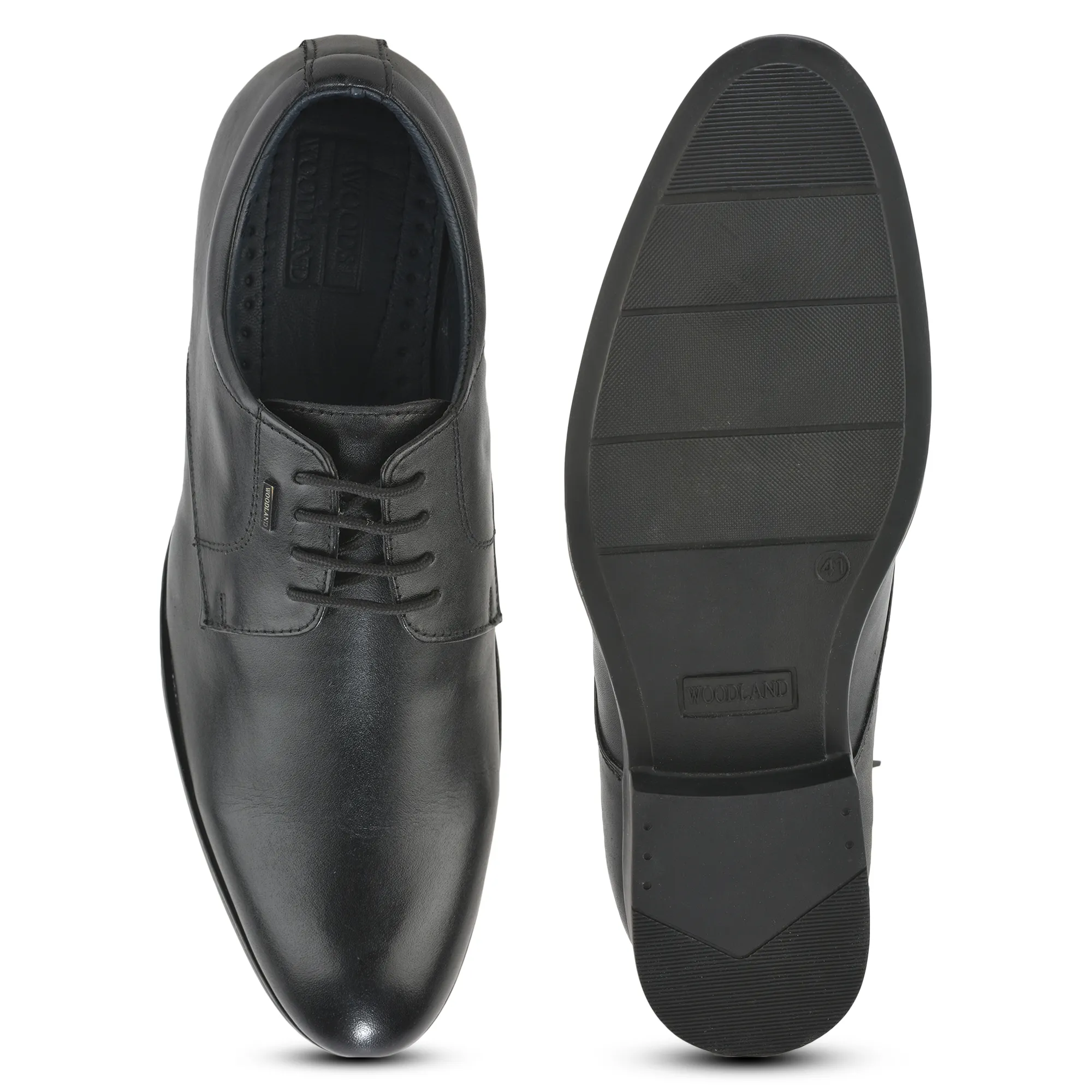 Woodland Men's Black Signature Classic Lace Shoes - Thumbnail 9