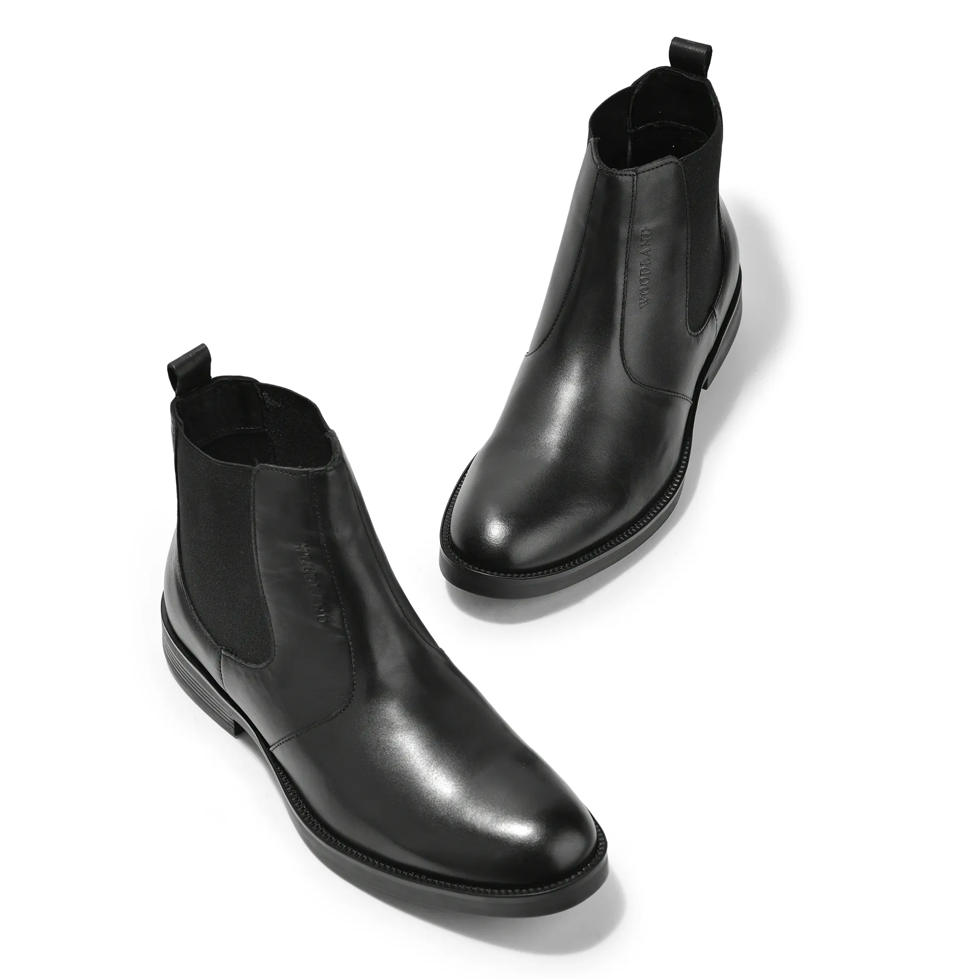 Woodland Men Black Softy Leather Chelsea Boots - Thumbnail 2