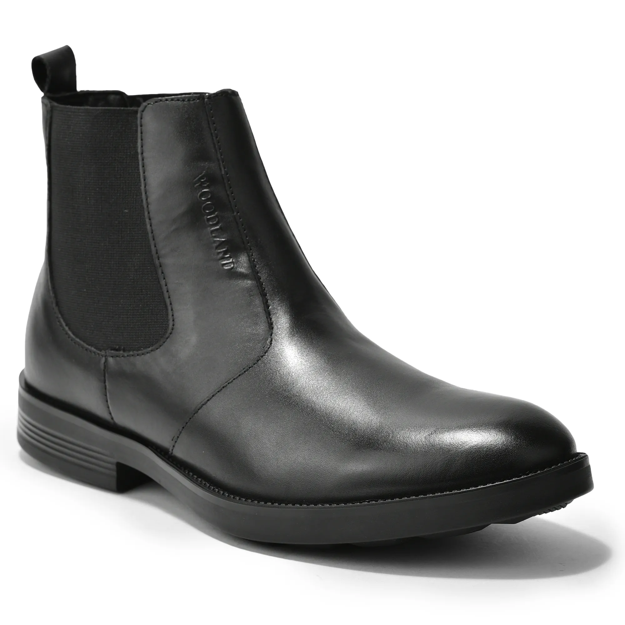 Woodland Men Black Softy Leather Chelsea Boots - Thumbnail 3
