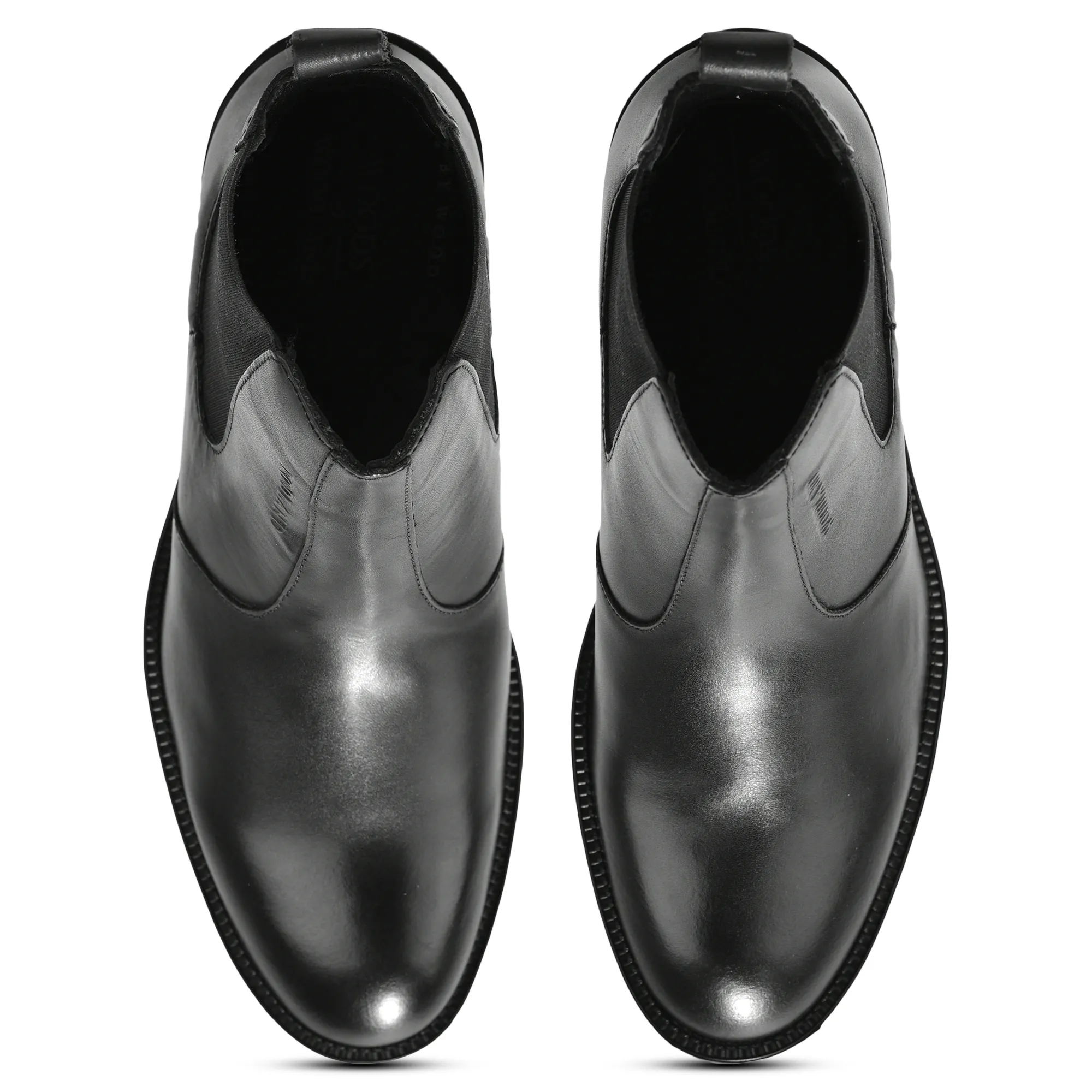 Woodland Men Black Softy Leather Chelsea Boots - Thumbnail 4