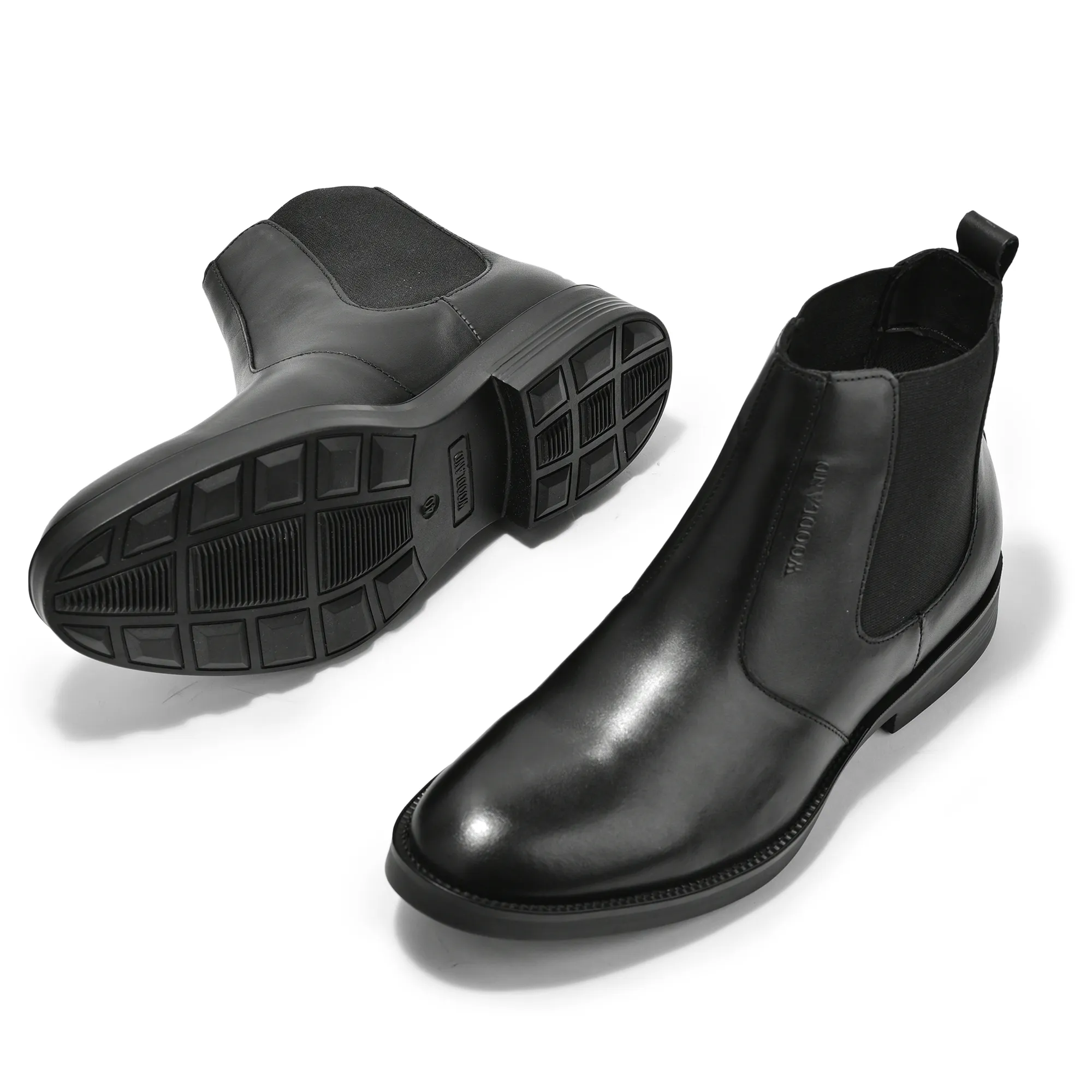 Woodland Men Black Softy Leather Chelsea Boots - Thumbnail 5
