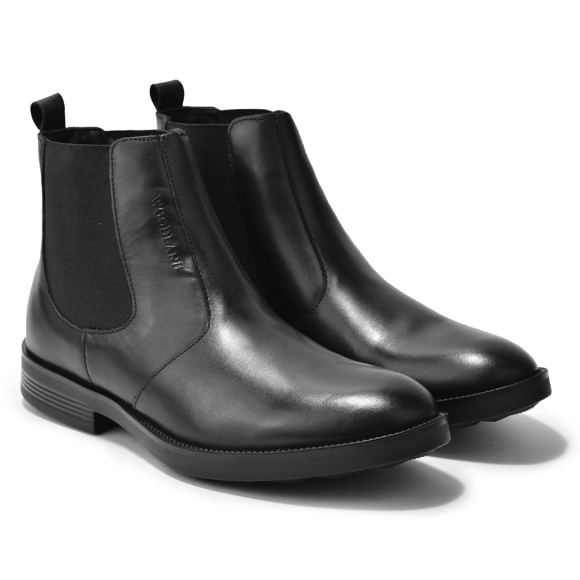 Woodland Men Black Softy Leather Chelsea Boots - Thumbnail 7