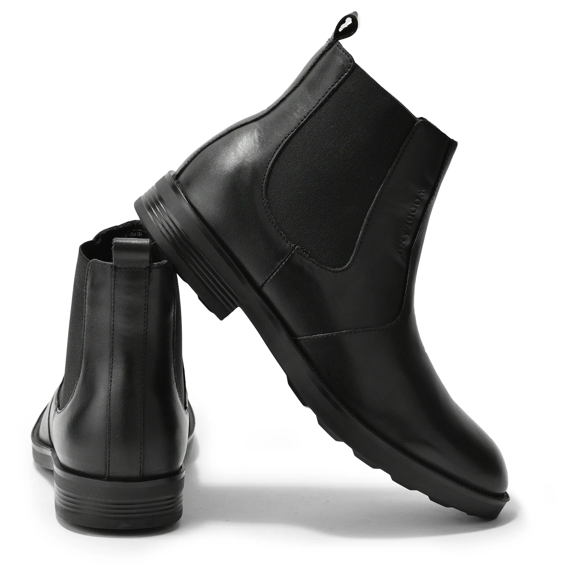Woodland Men Black Softy Leather Chelsea Boots - Thumbnail 10