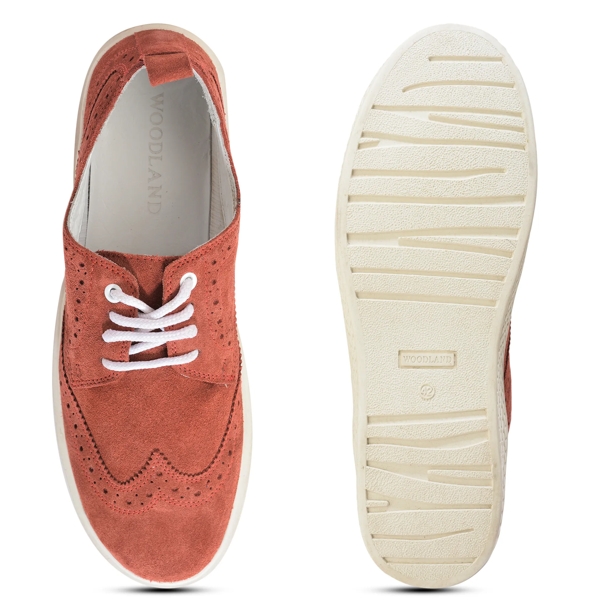 Men Red Suede Casual Lace-Up Shoes - Thumbnail 9