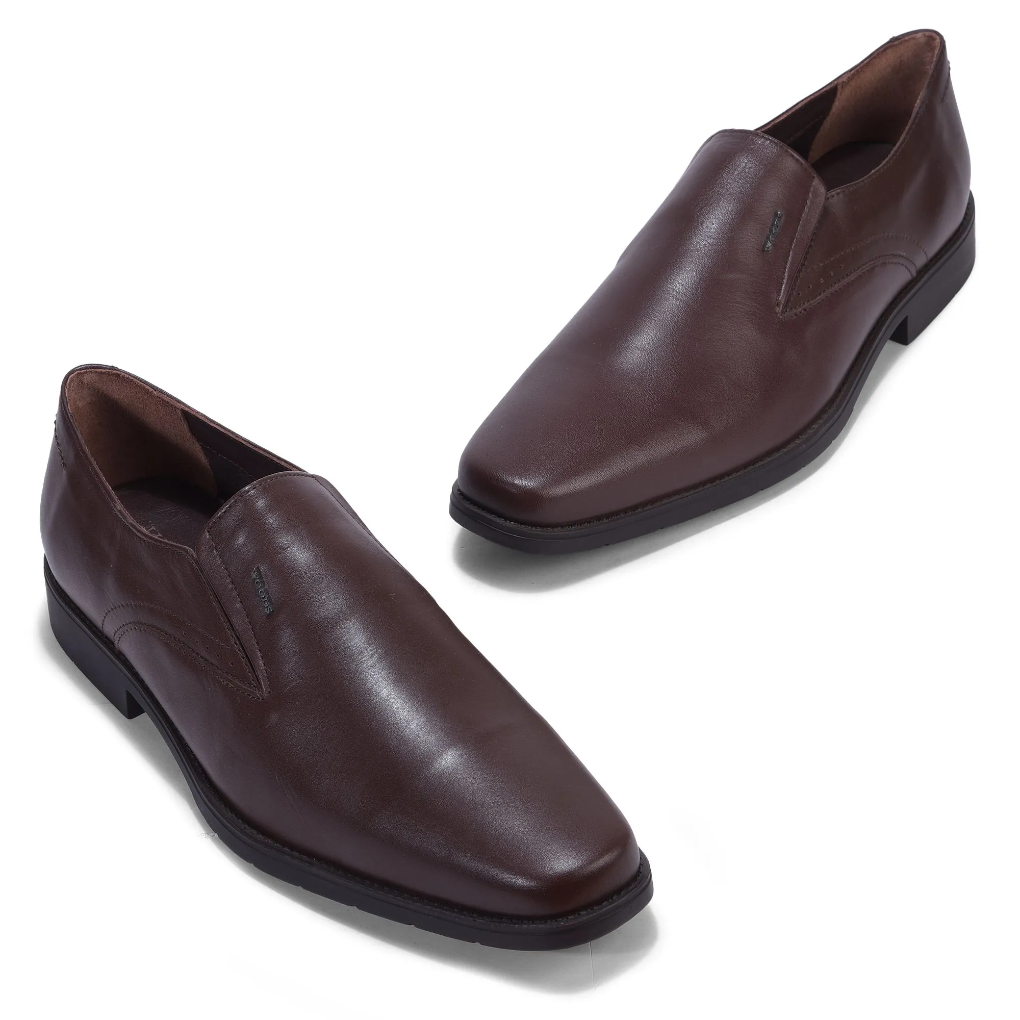 Red brown slip-on shoes for men - Thumbnail 2