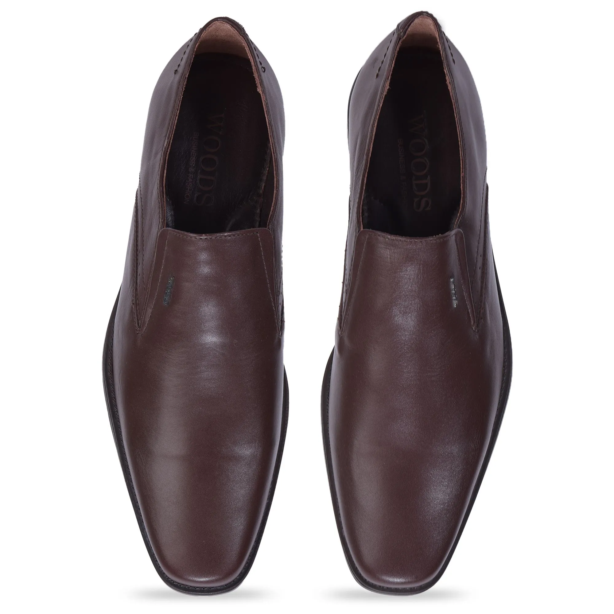 Red brown slip-on shoes for men - Thumbnail 3