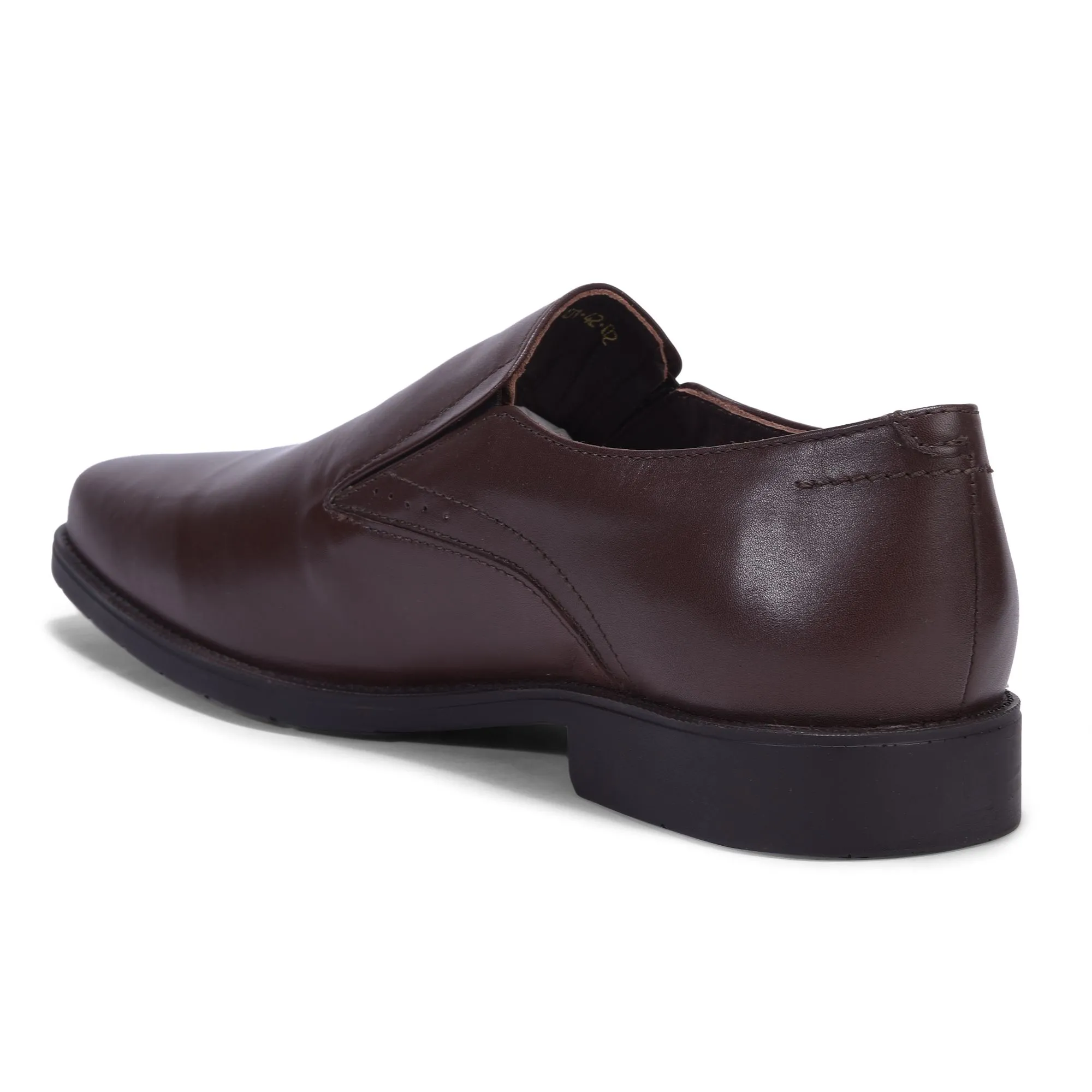 Red brown slip-on shoes for men - Thumbnail 5