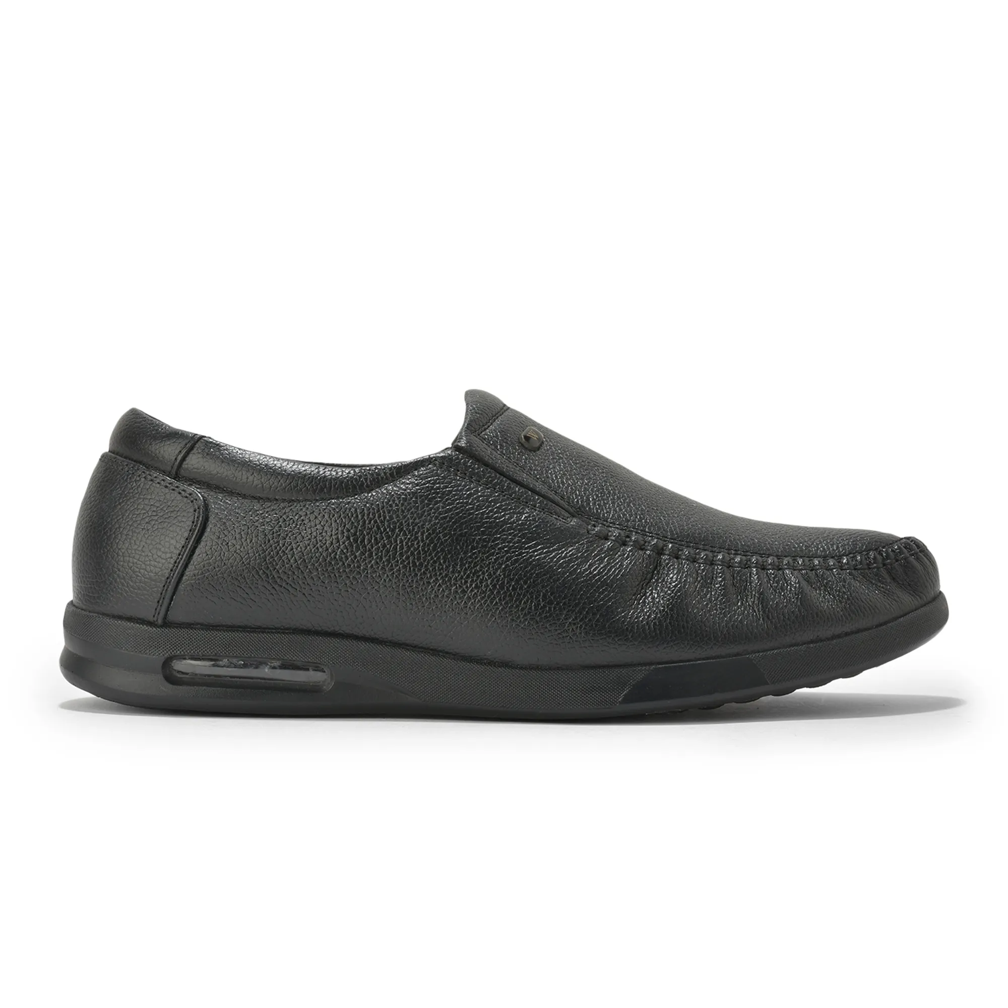 Woodland Men’S Black Leather Formal Slip-On Shoes - Thumbnail 2