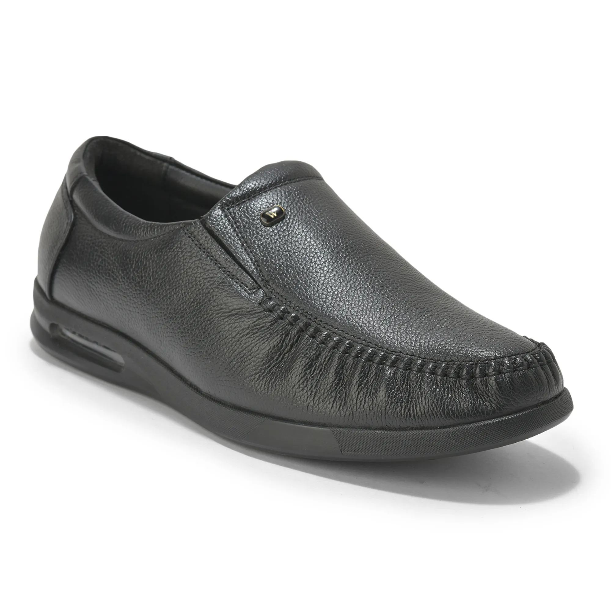 Woodland Men’S Black Leather Formal Slip-On Shoes - Thumbnail 3
