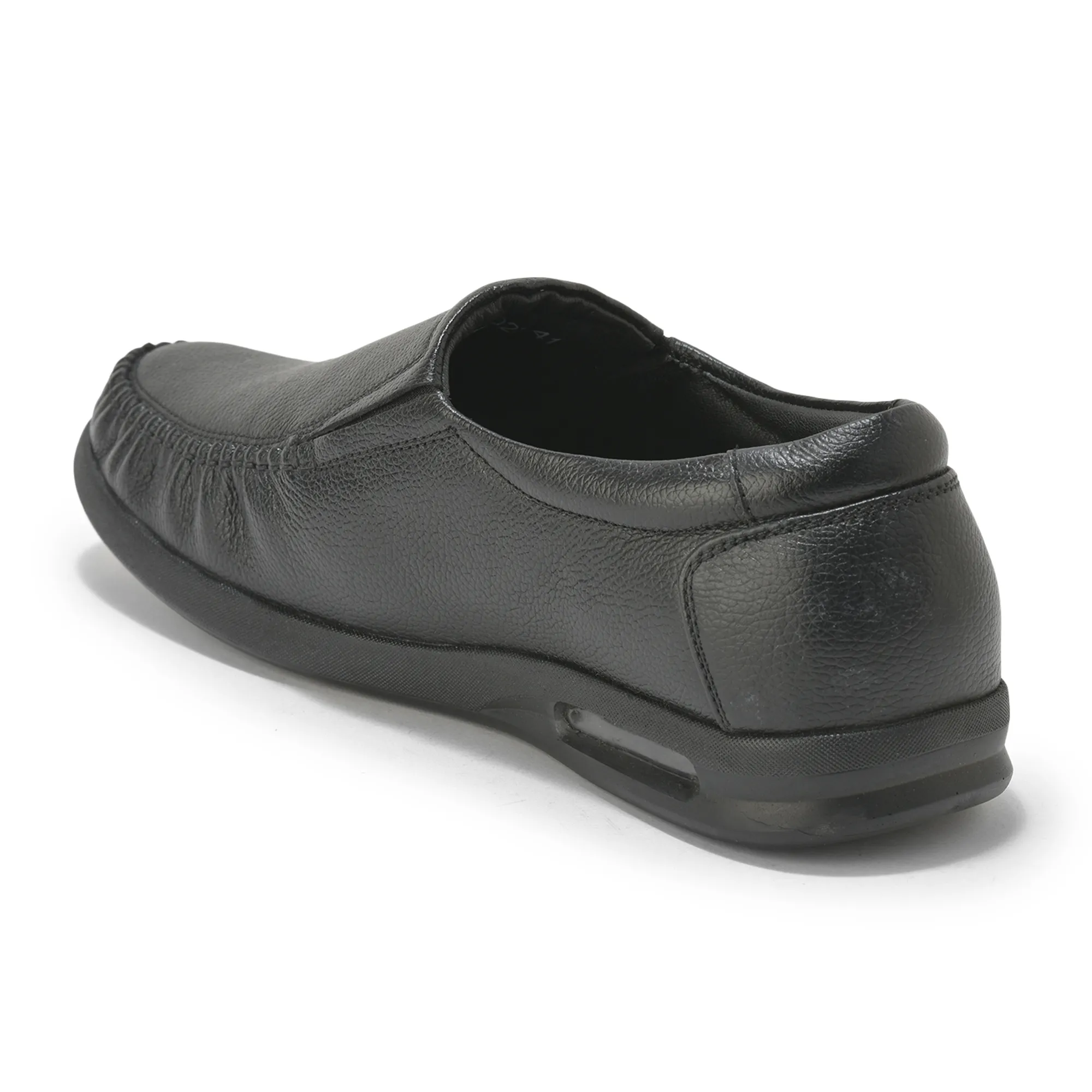 Woodland Men’S Black Leather Formal Slip-On Shoes - Thumbnail 7