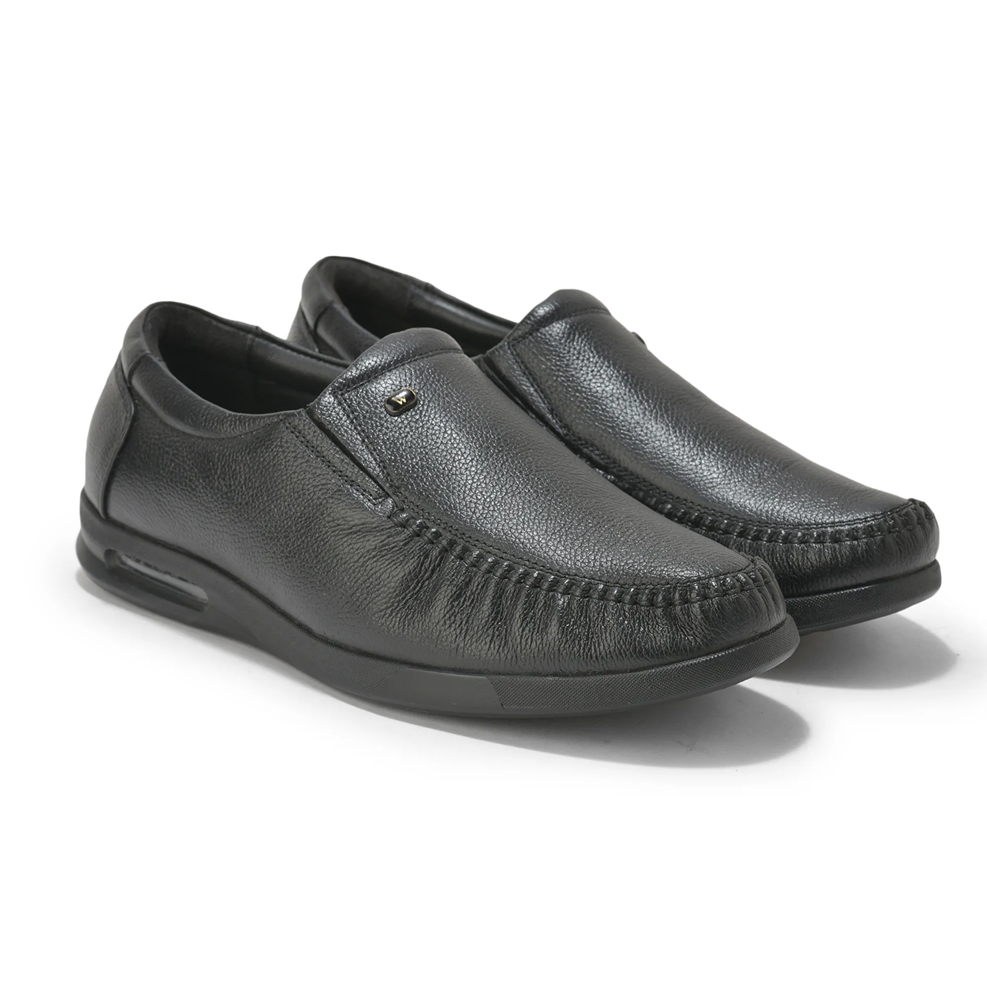 Woodland Men’S Black Leather Formal Slip-On Shoes - Thumbnail 8