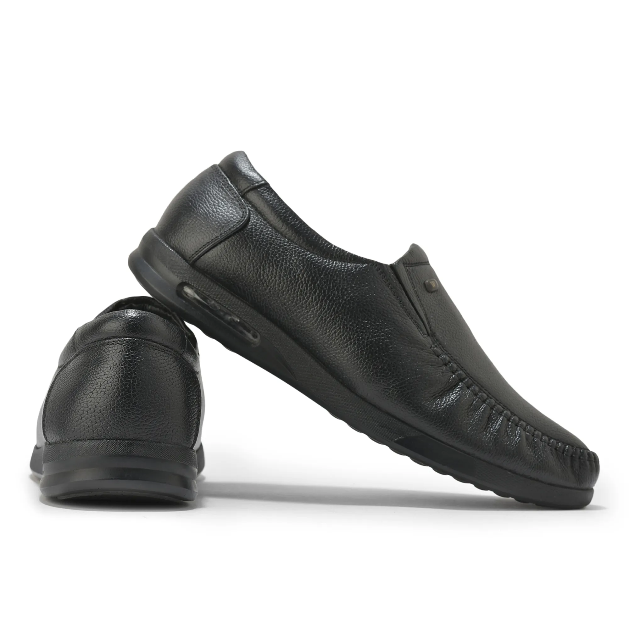 Woodland Men’S Black Leather Formal Slip-On Shoes - Thumbnail 10