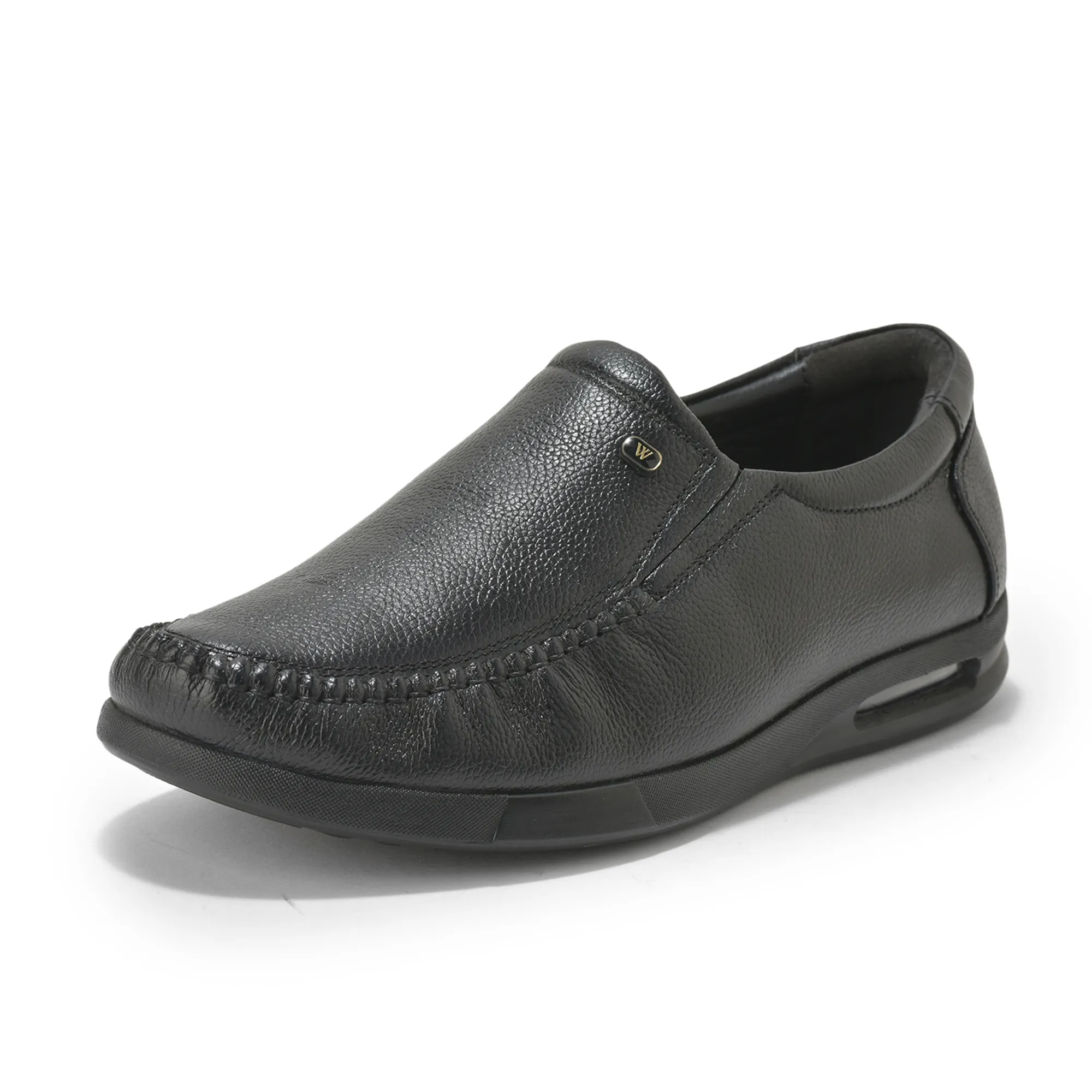 Woodland Men’S Black Leather Formal Slip-On Shoes - Thumbnail 11