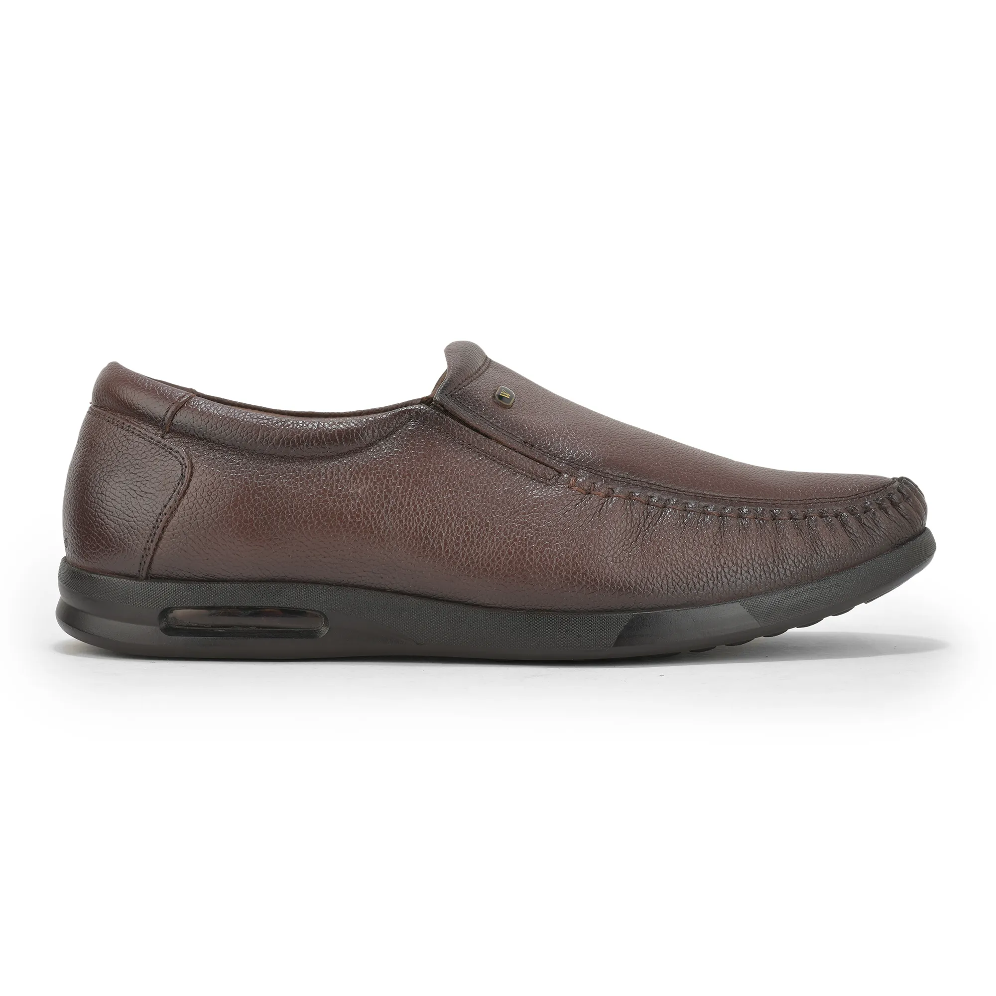 Woodland Men'S Burgandy Leather Formal Slip-On Shoes - Thumbnail 2