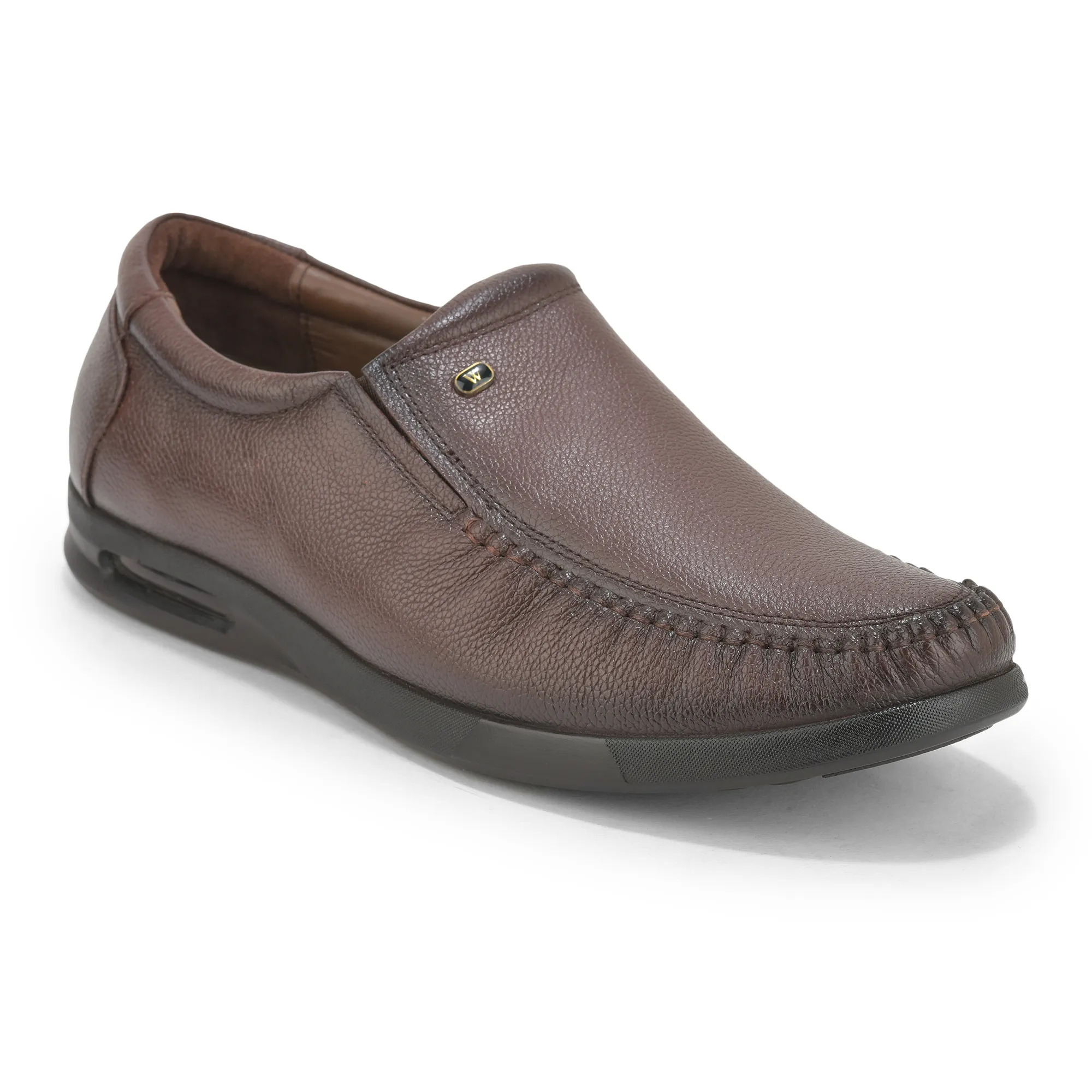 Woodland Men'S Burgandy Leather Formal Slip-On Shoes - Thumbnail 3