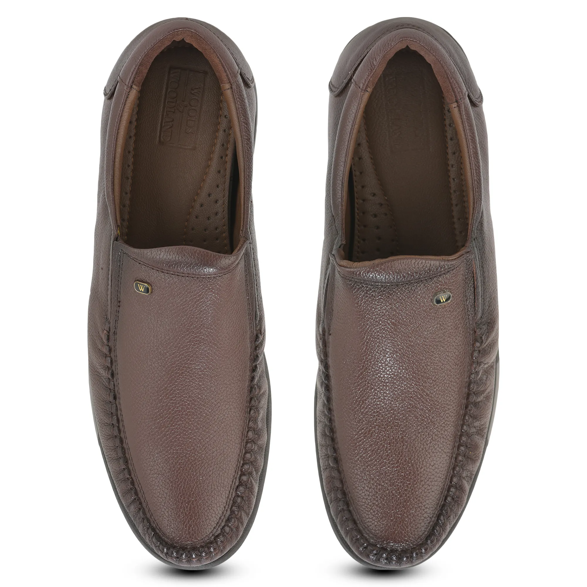 Woodland Men'S Burgandy Leather Formal Slip-On Shoes - Thumbnail 5