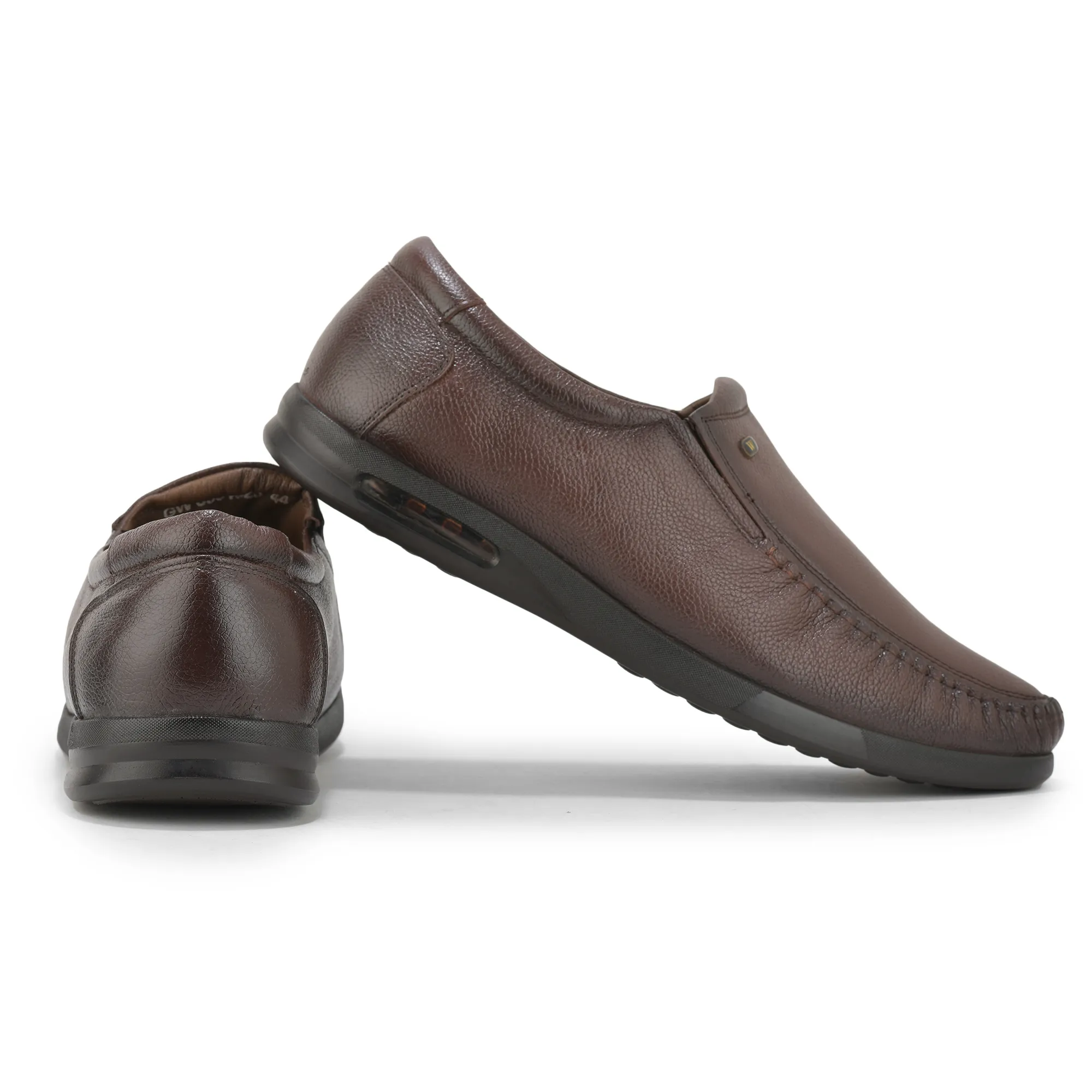 Woodland Men'S Burgandy Leather Formal Slip-On Shoes - Thumbnail 10