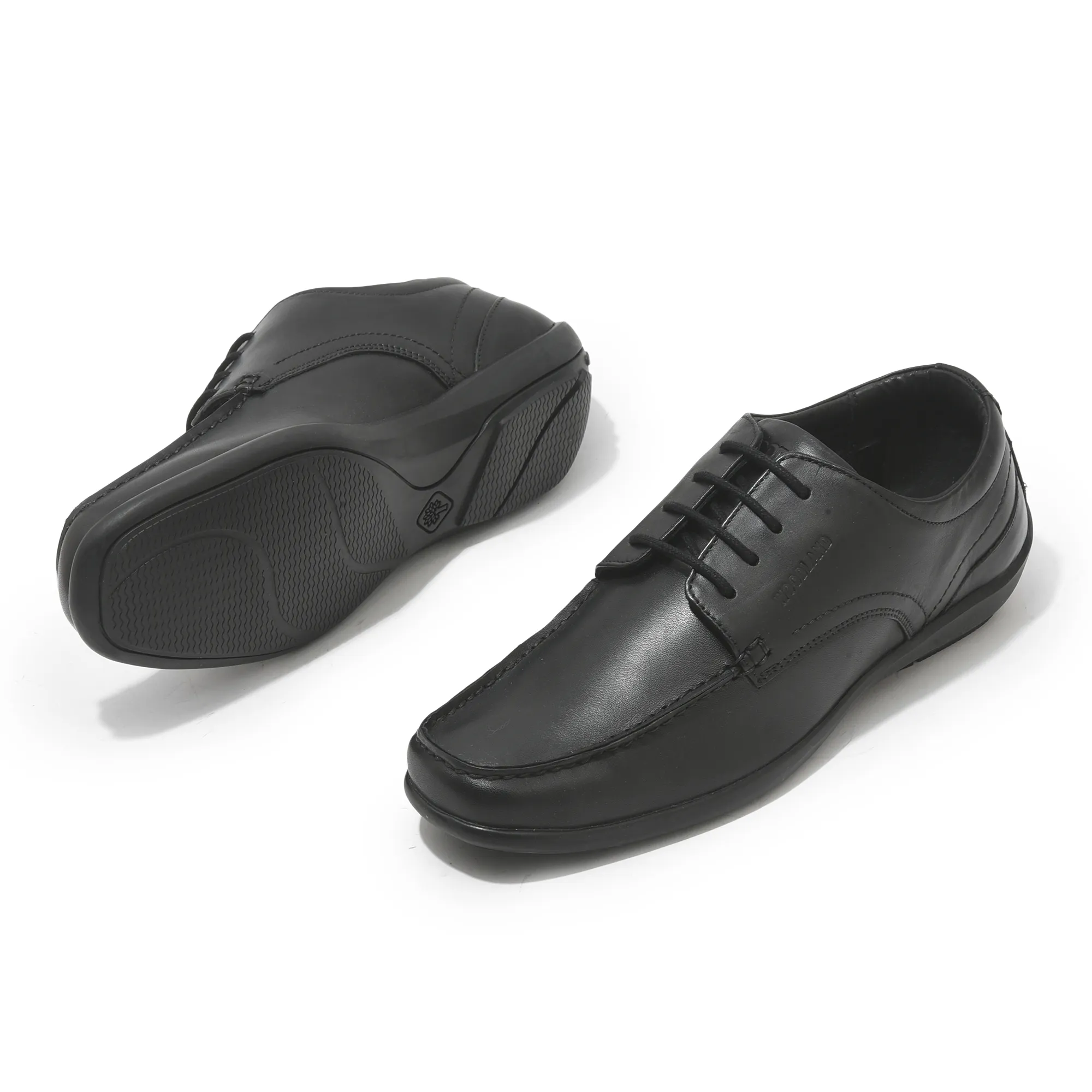 Black leather shoe for men - Thumbnail 4