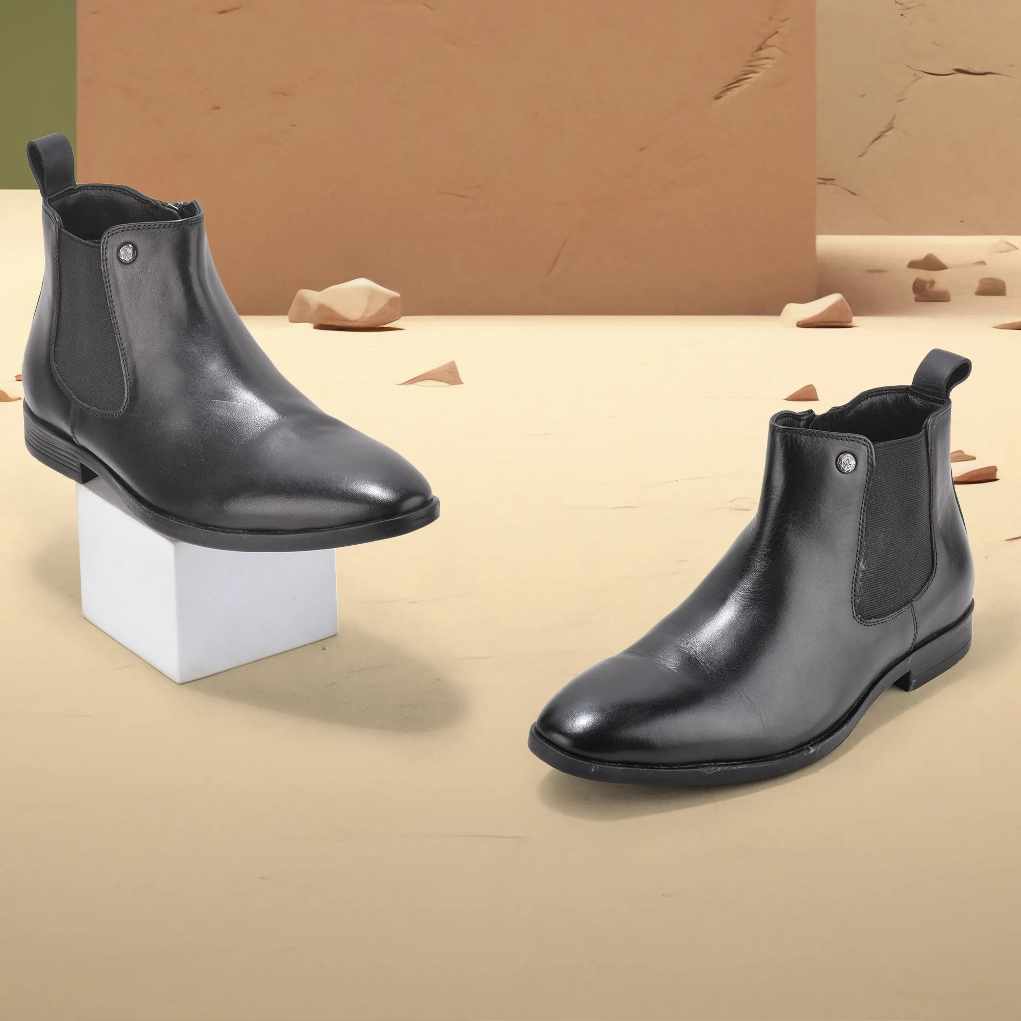 Softy Leather Crust Black Mens Boot - Thumbnail 9