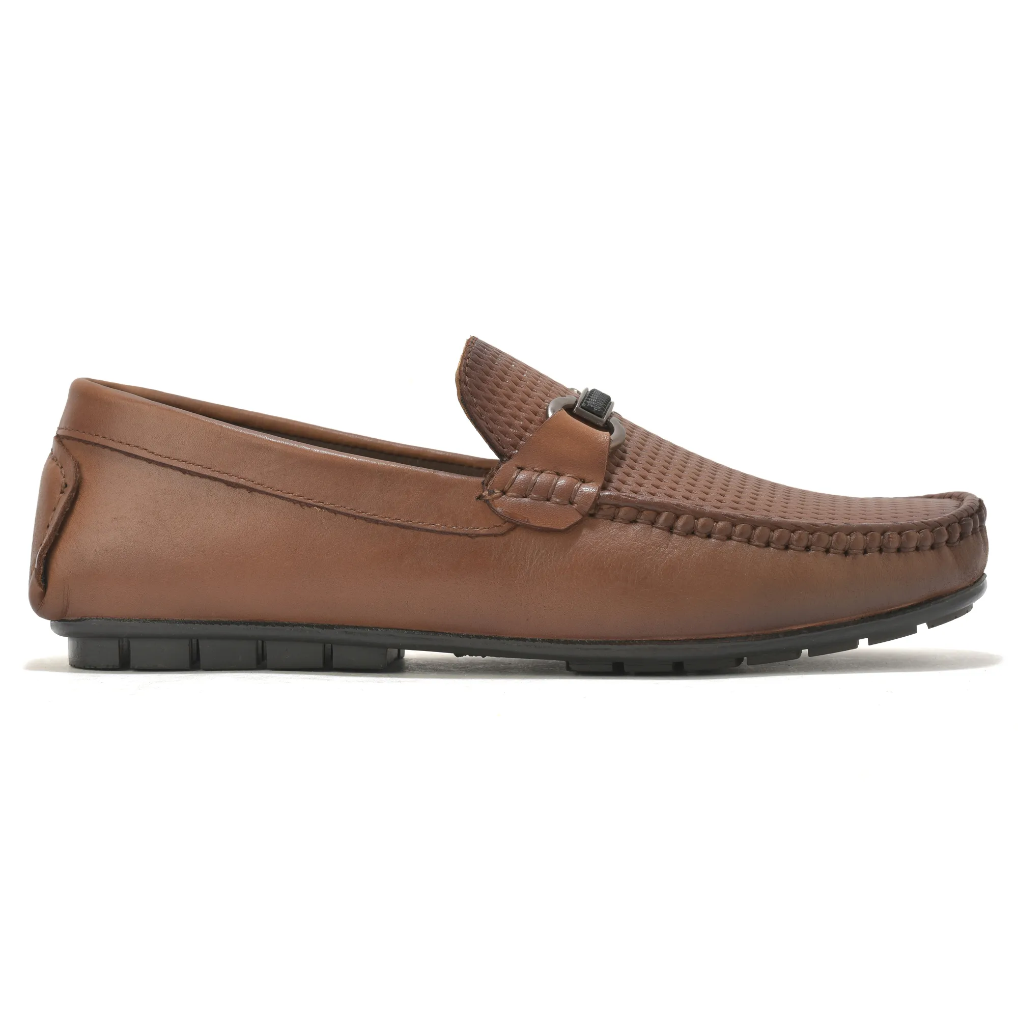 Classic formal tan slip-on shoes for men - Thumbnail 2
