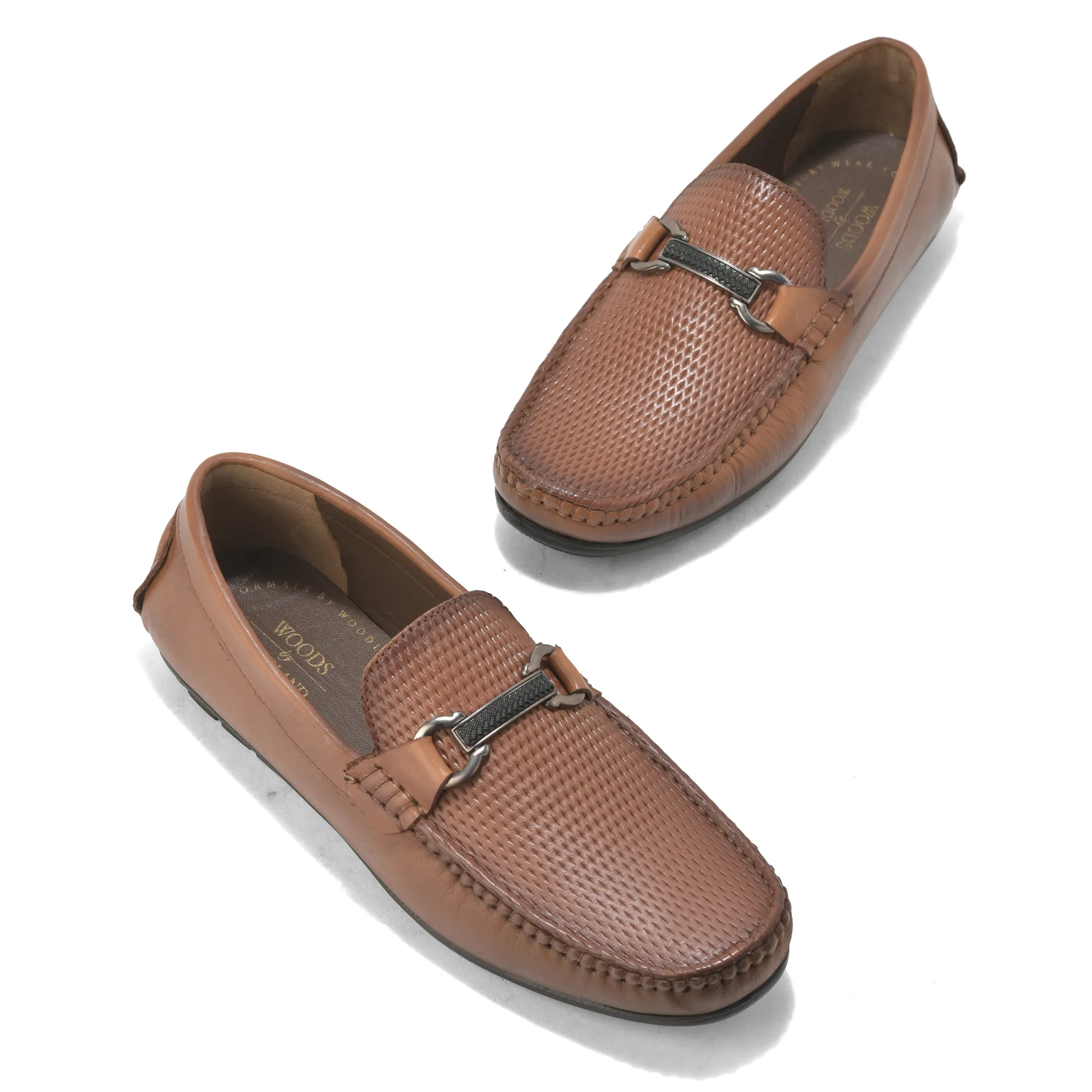 Classic formal tan slip-on shoes for men - Thumbnail 4