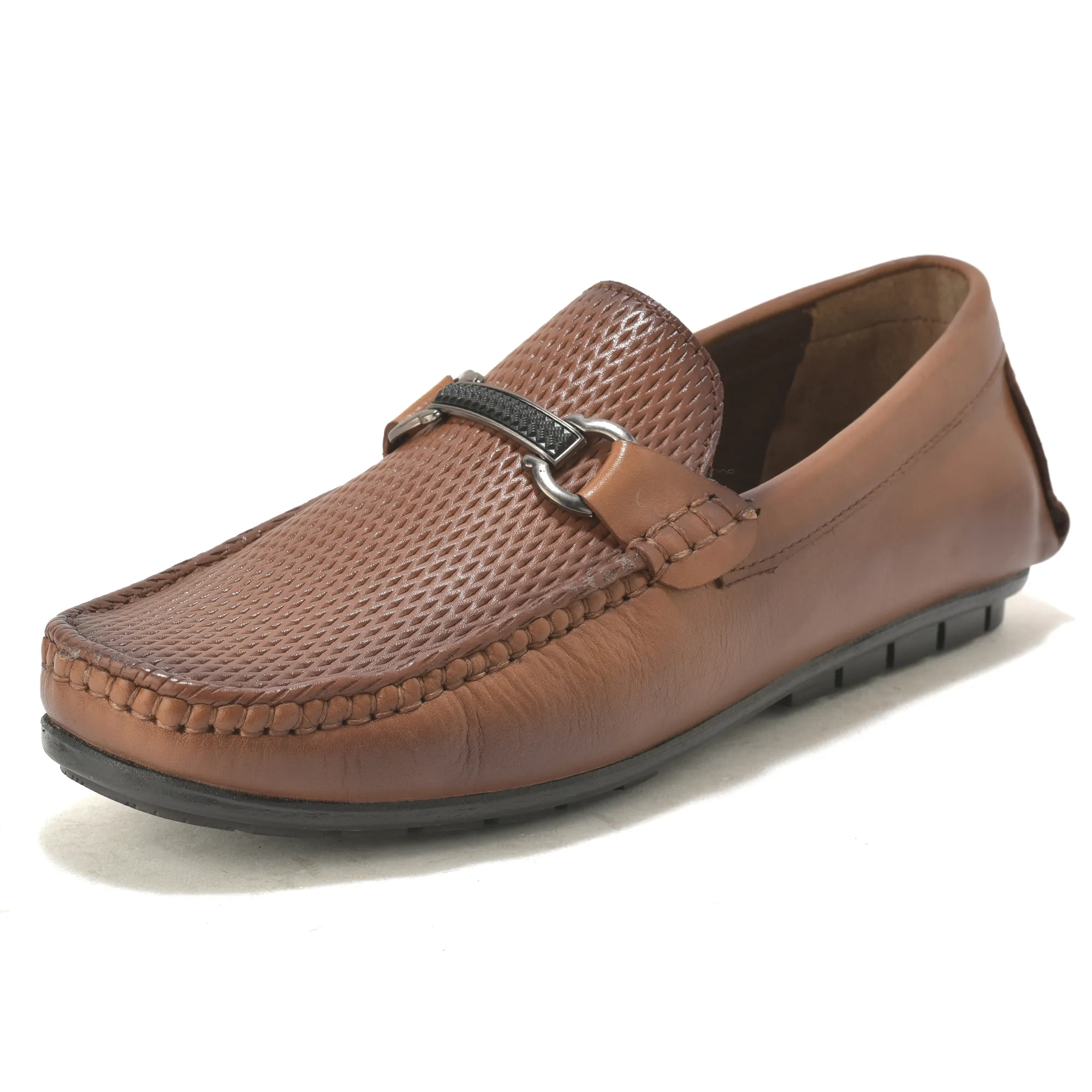Classic formal tan slip-on shoes for men - Thumbnail 11