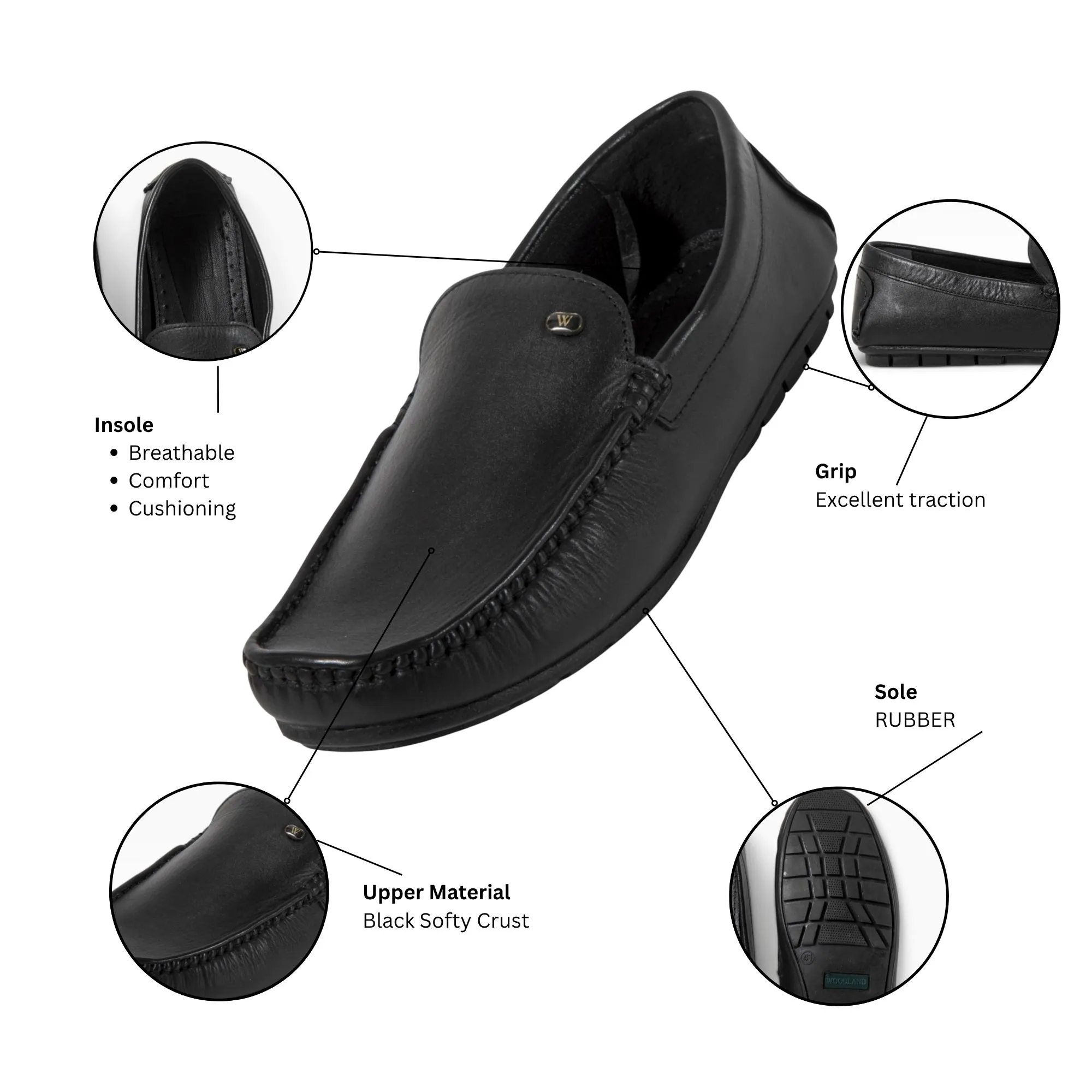 Black Leather Men Classic Shoes - Thumbnail 9