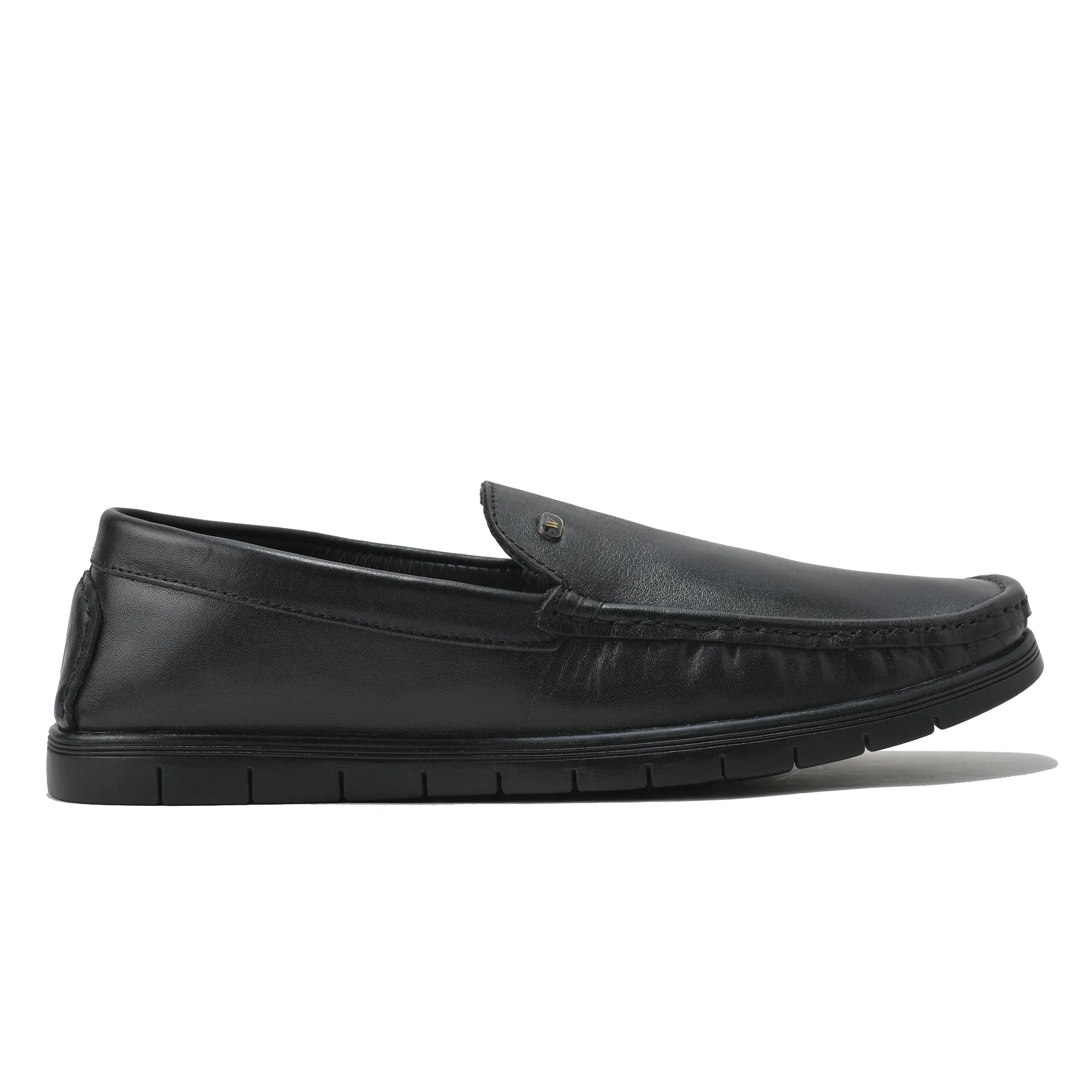 Men Black Softy Crust Leather Slip-On Classics - Thumbnail 2