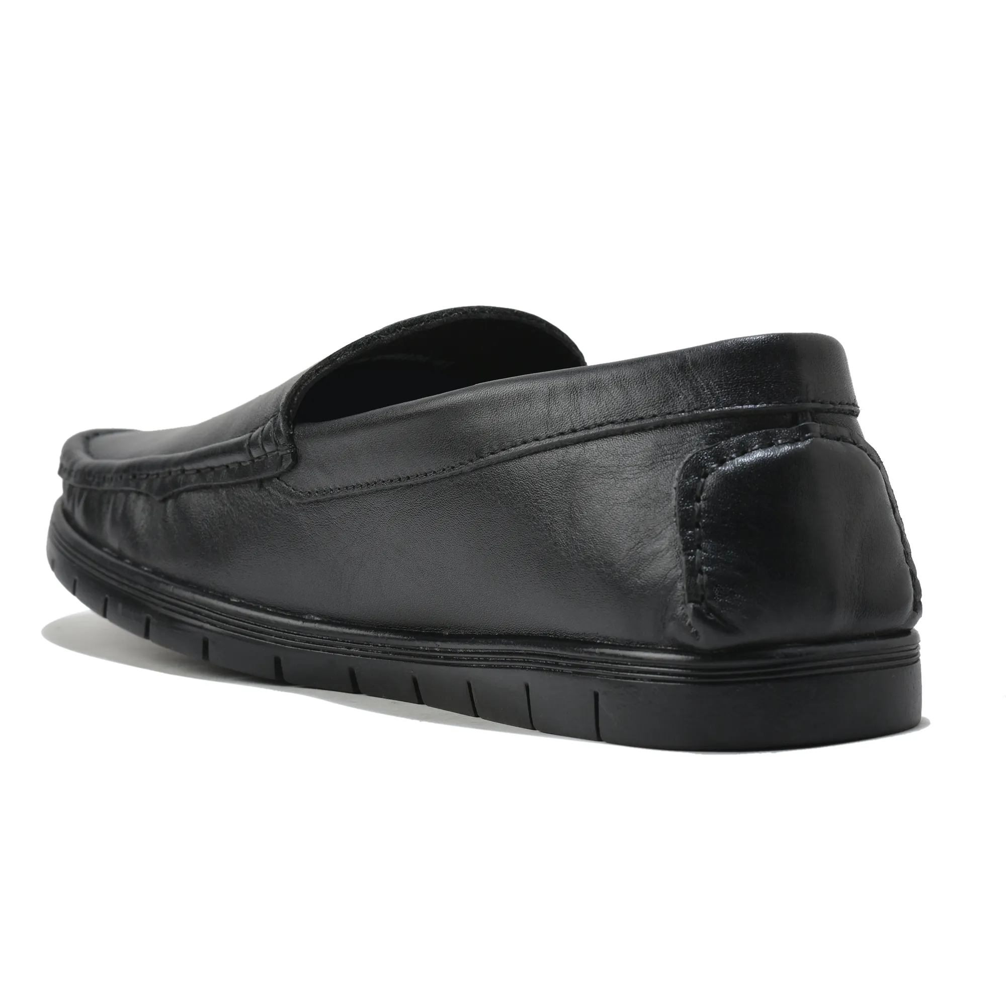 Men Black Softy Crust Leather Slip-On Classics - Thumbnail 6