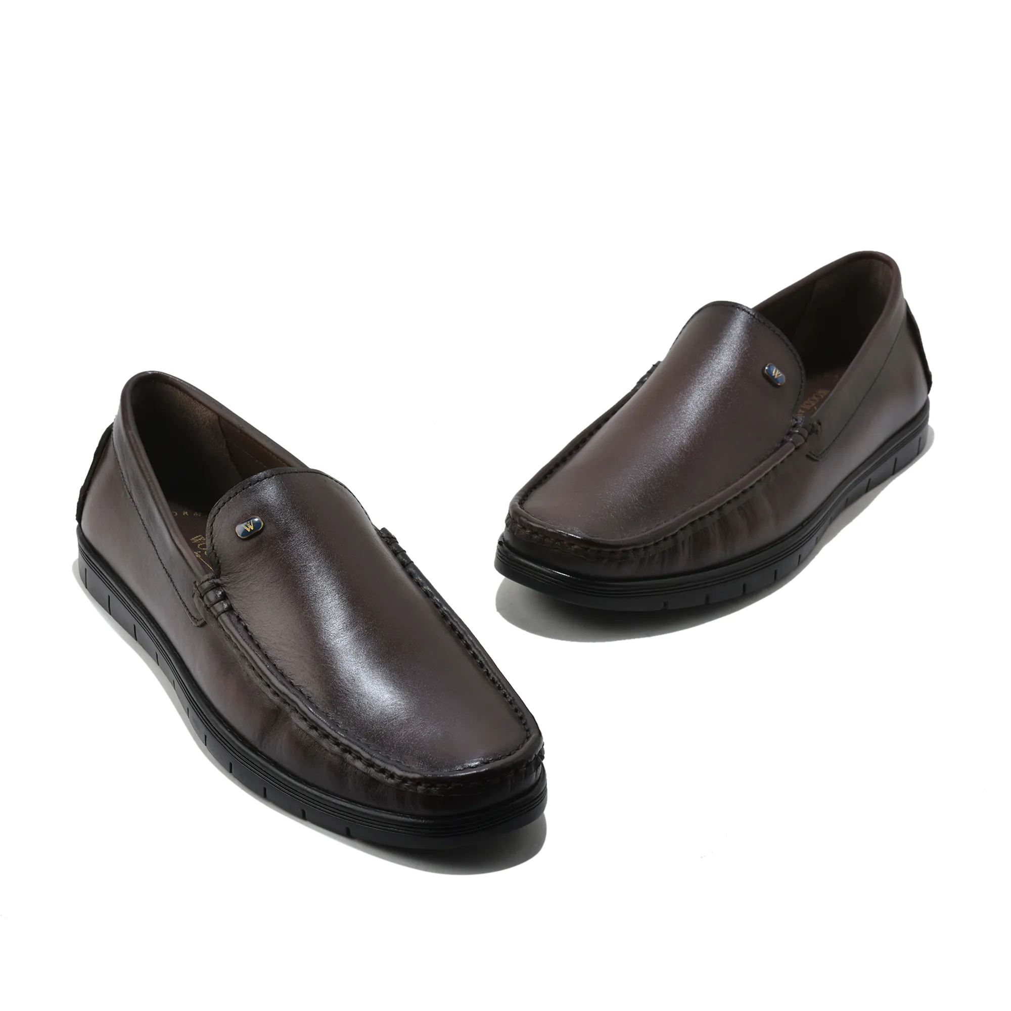 Men Brown Softy Crust Leather Slip-On Classics - Thumbnail 4
